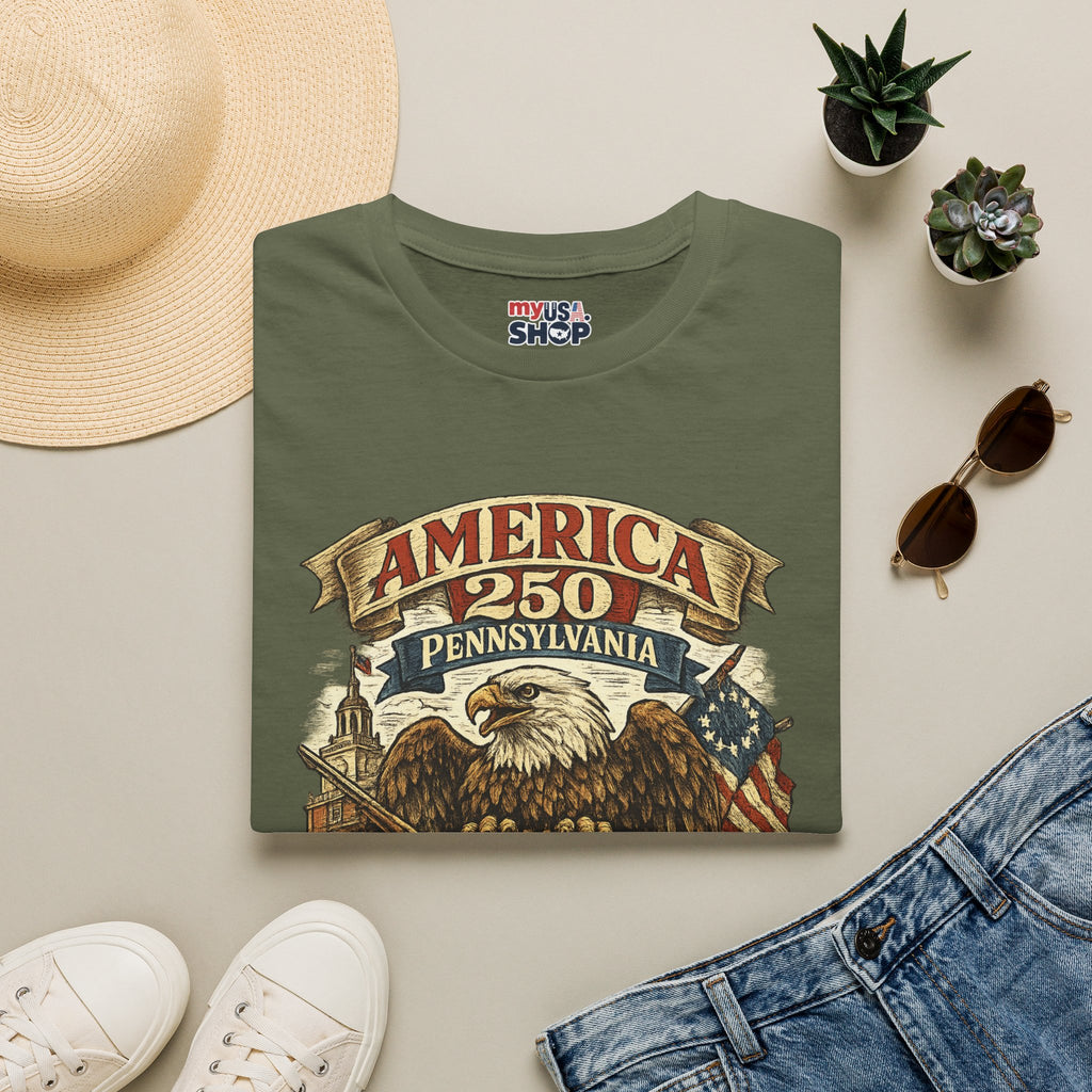 Pennsylvania America 250 Shirt — Colonial Eagle Heritage Graphic Tee