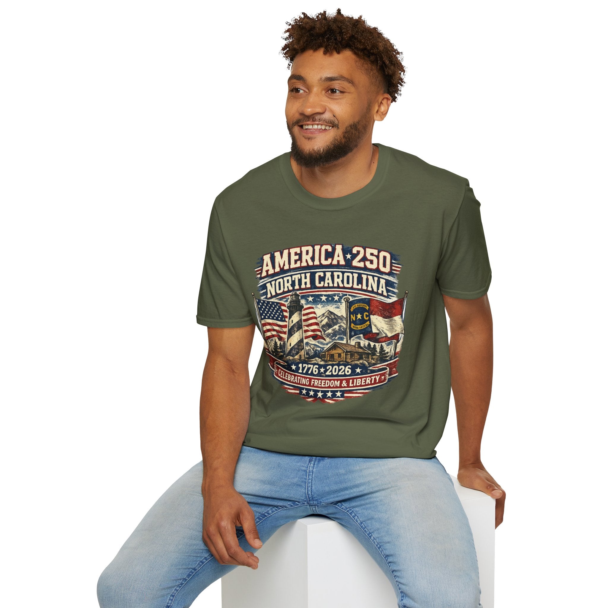America 250 North Carolina T-Shirt — 1776–2026 Patriotic State Pride Tee