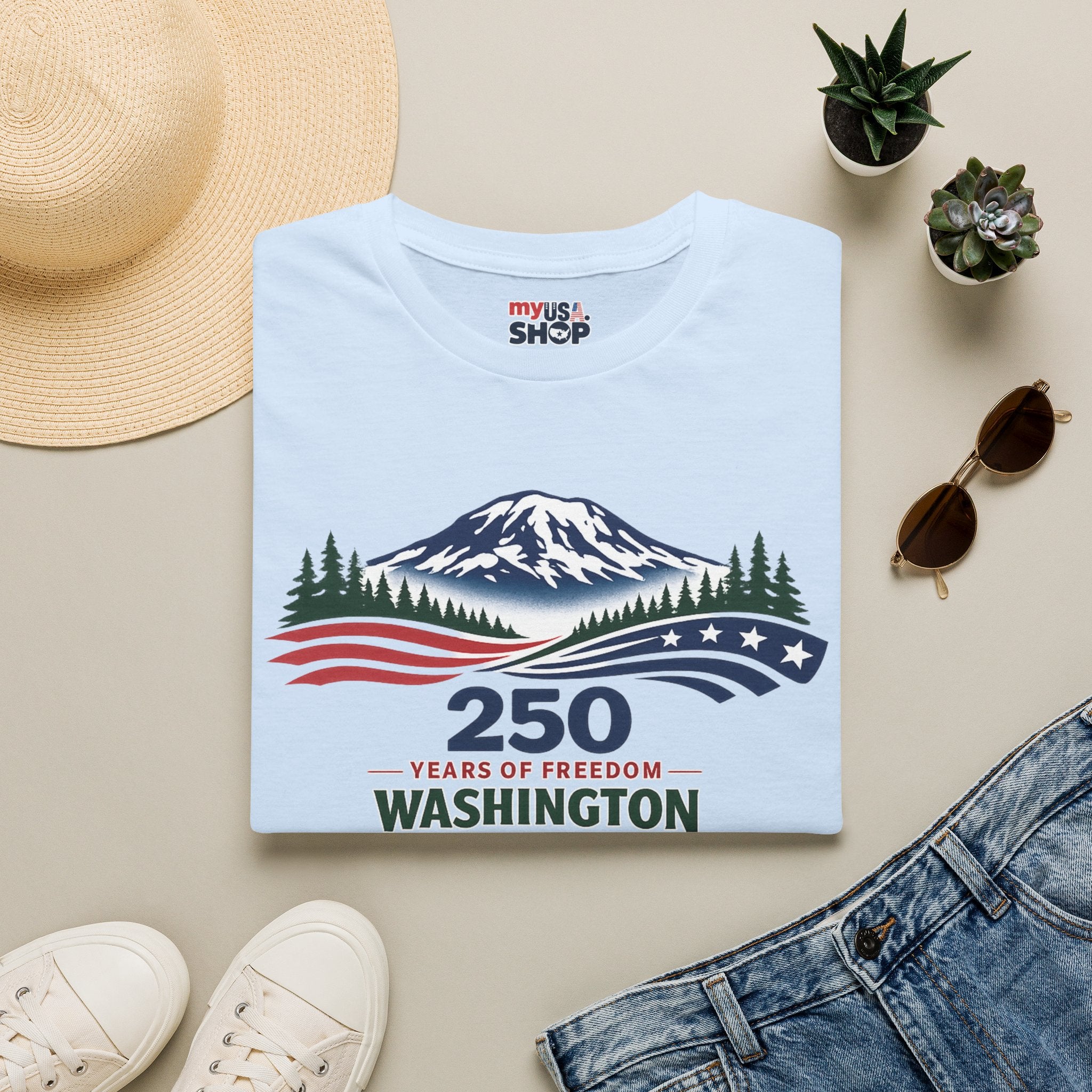America 250 Washington T-Shirt - Unisex Softstyle T-Shirt