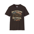 America 250 T-Shirt — Built on Freedom West Virginia Vintage Flag Mountain