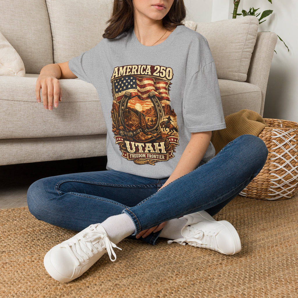 America 250 Utah T-Shirt — Freedom Frontier Western Graphic Tee