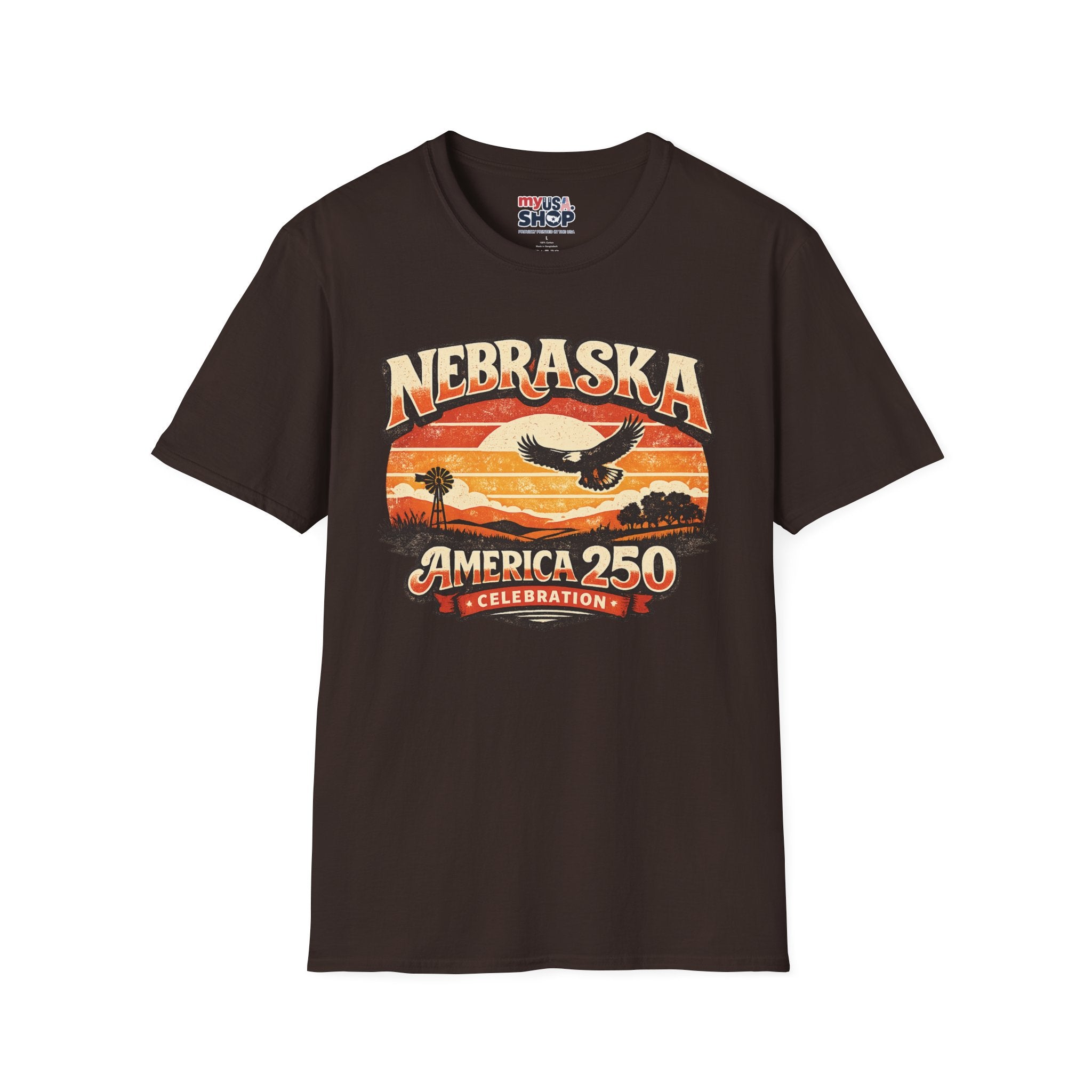 Nebraska America 250 Retro Sunset T-Shirt