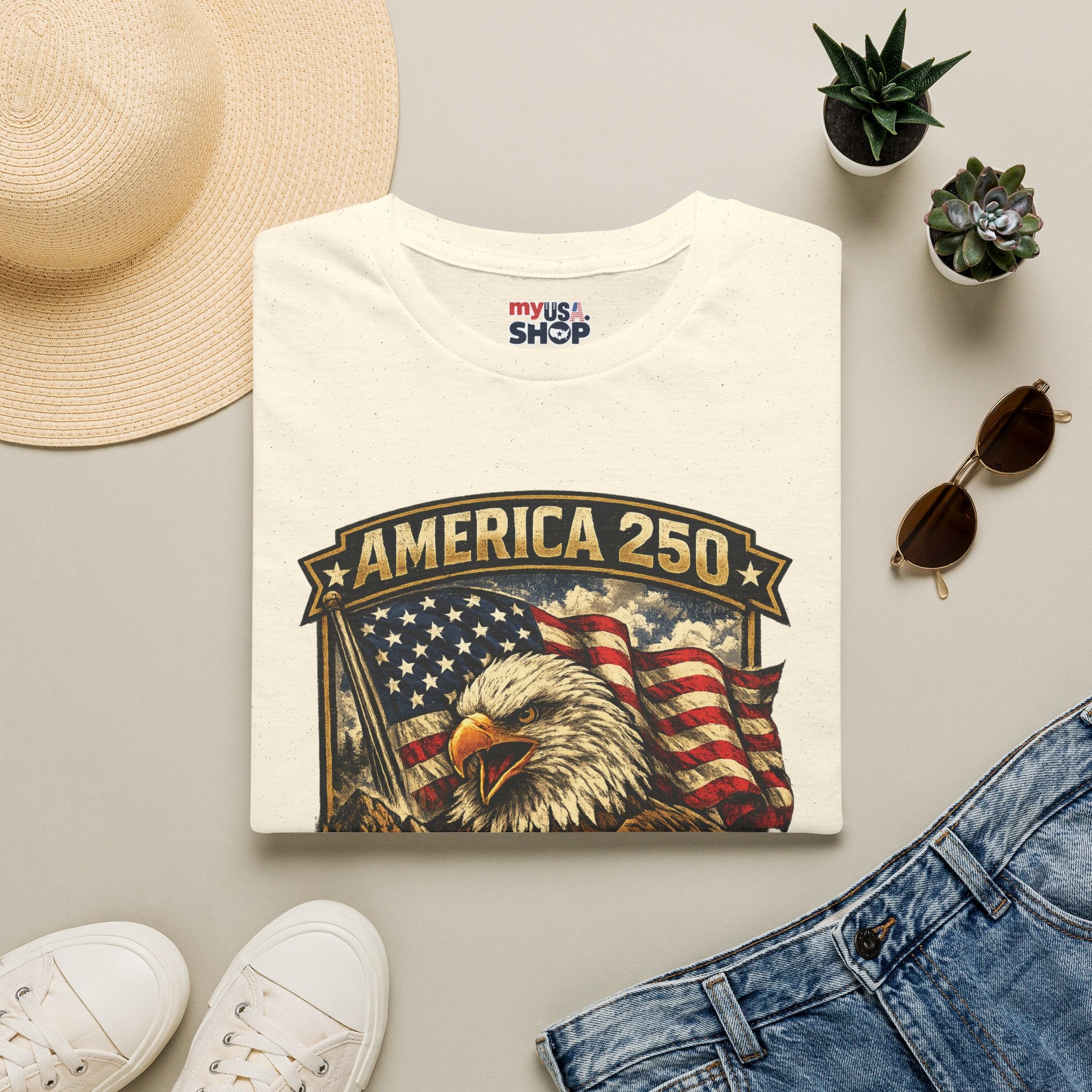 America 250 Eagle Flag T-Shirt — West Virginia Patriotic Anniversary Shirt