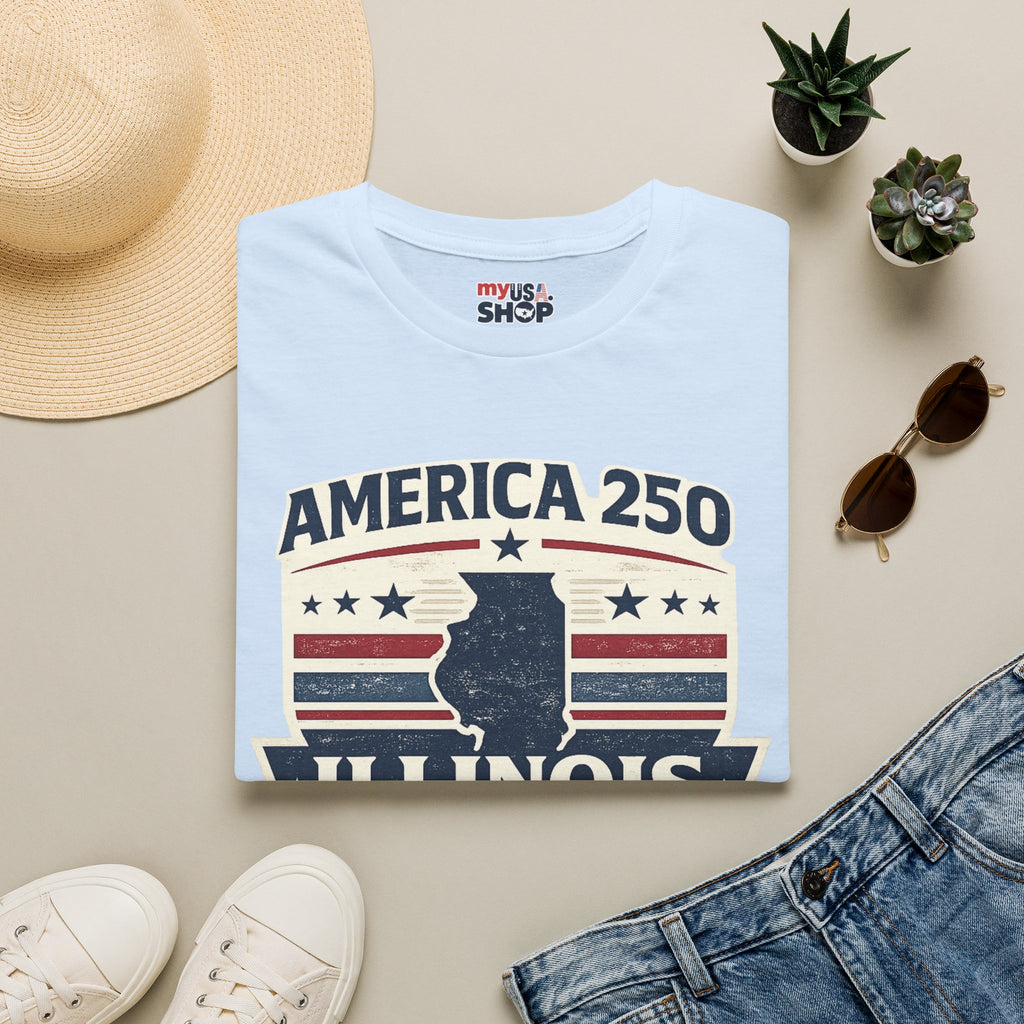 America 250 Illinois T-Shirt — 1776–2026 USA State Pride Tee