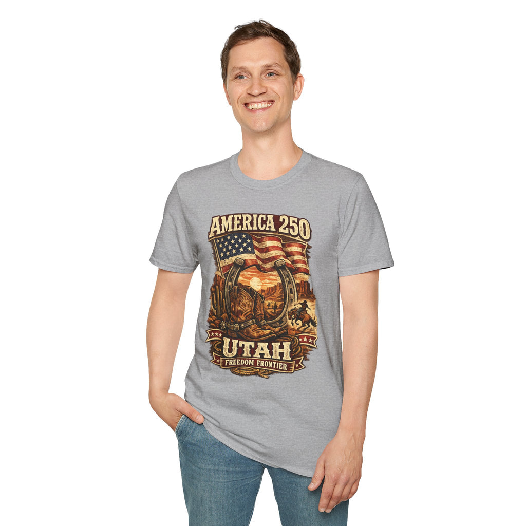 America 250 Utah T-Shirt — Freedom Frontier Western Graphic Tee