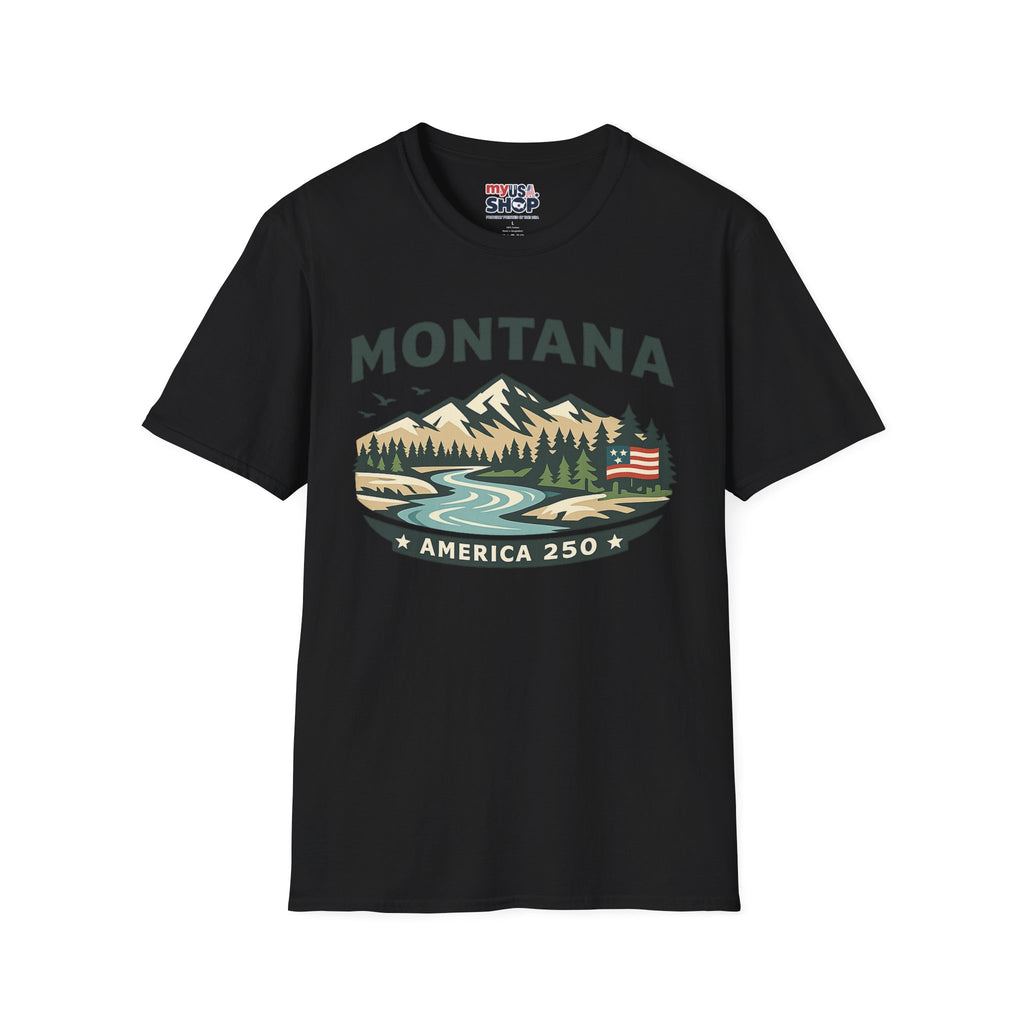 America 250 x Montana Mountain Scenic T-Shirt — Retro Nature Design