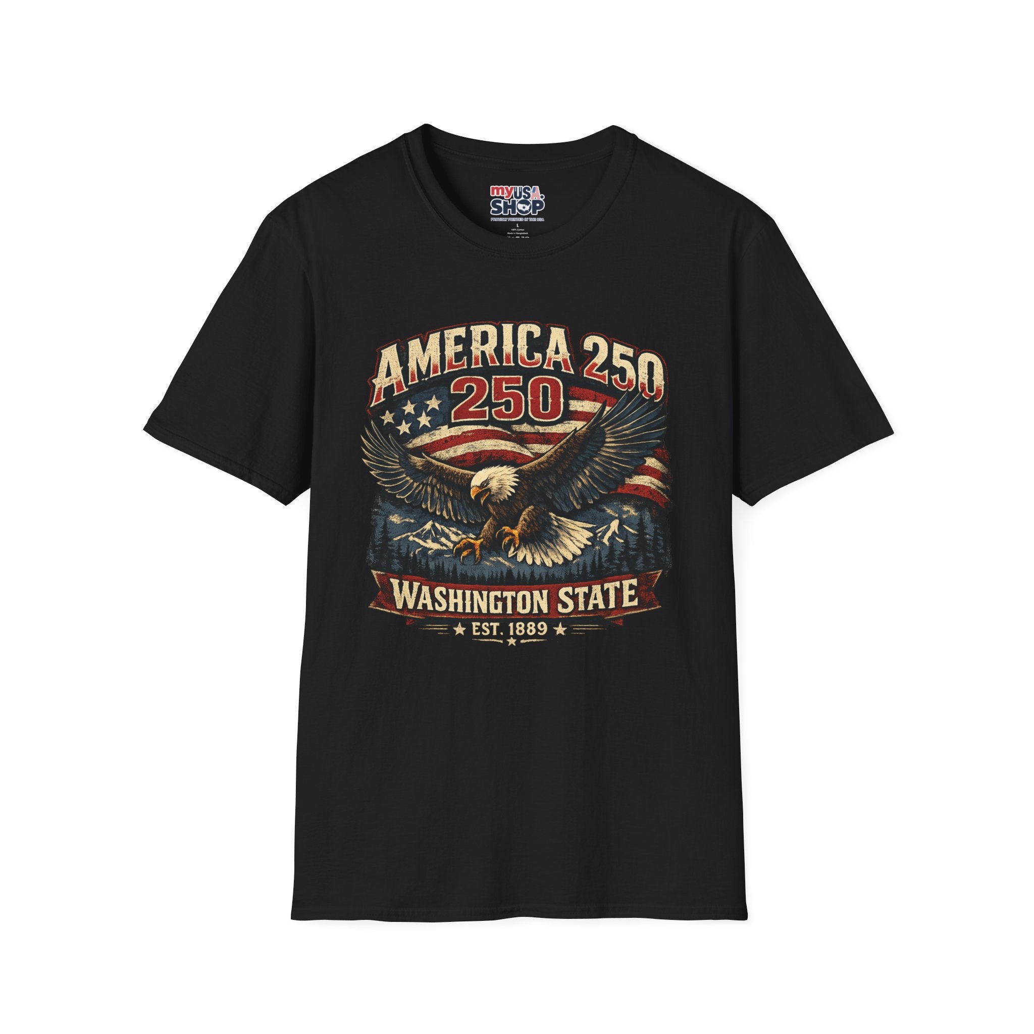 America 250 Eagle T-Shirt — Washington State Patriotic Tee