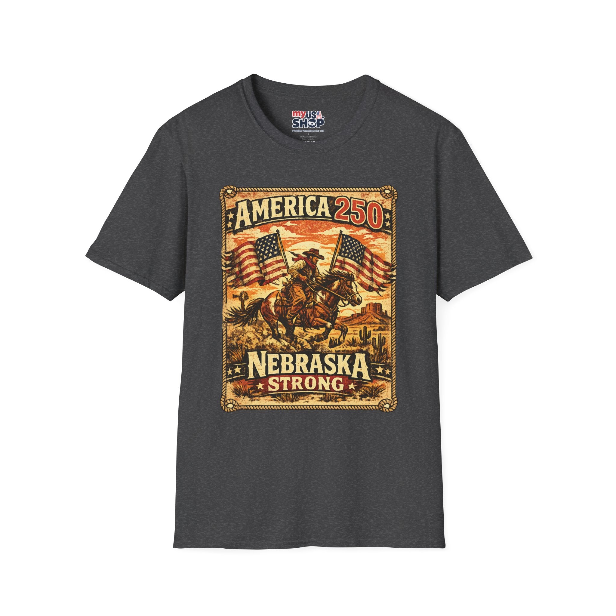 America 250 Nebraska Strong T-Shirt — Patriotic Centennial Retro Tee