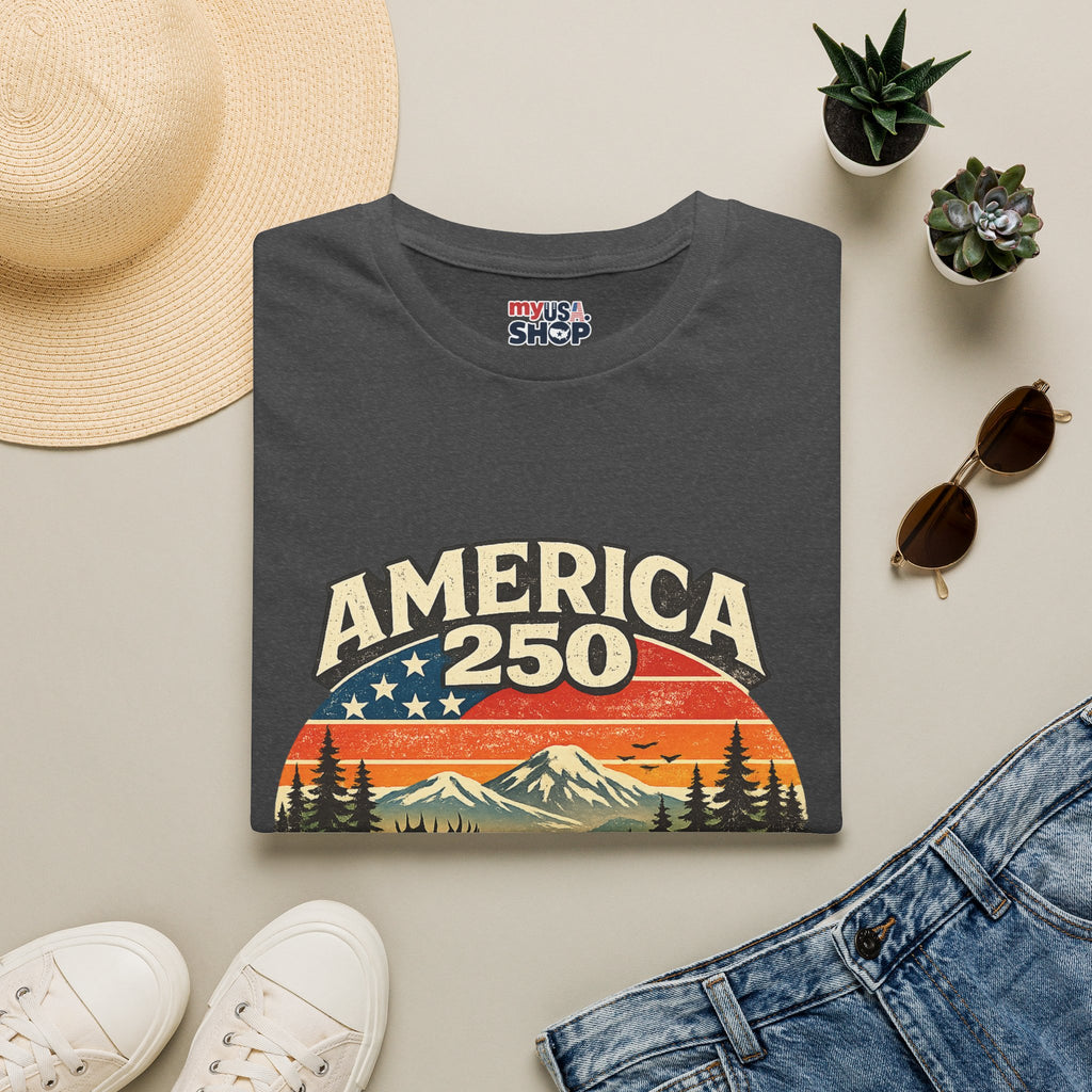 America 250 Oregon Shirt — Retro Wildlife Sunset Graphic Tee