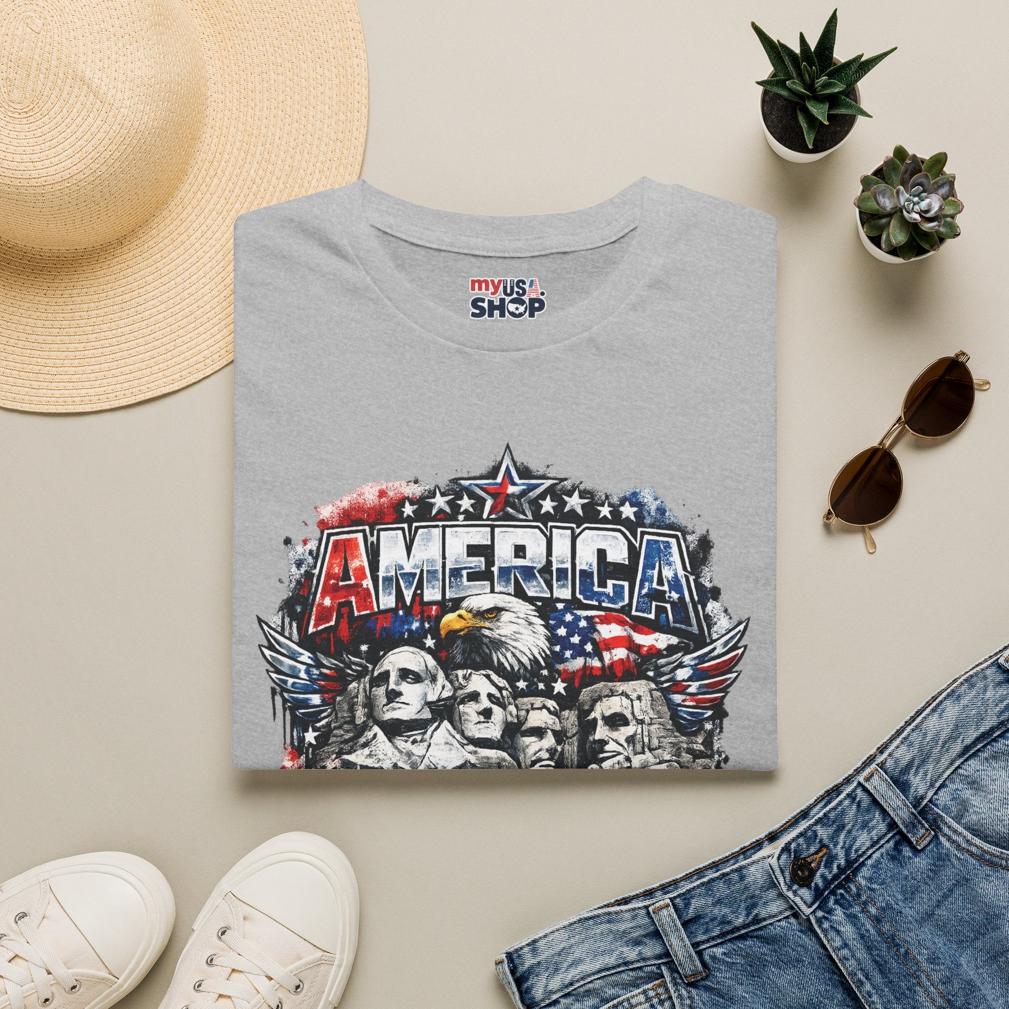 America 250 South Dakota Shirt — Patriotic Eagle & Mount Rushmore Graphic Tee