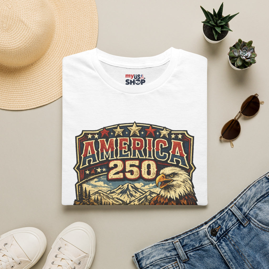 America 250 Oregon  Shirt — Heritage Eagle Americana Crest Tee