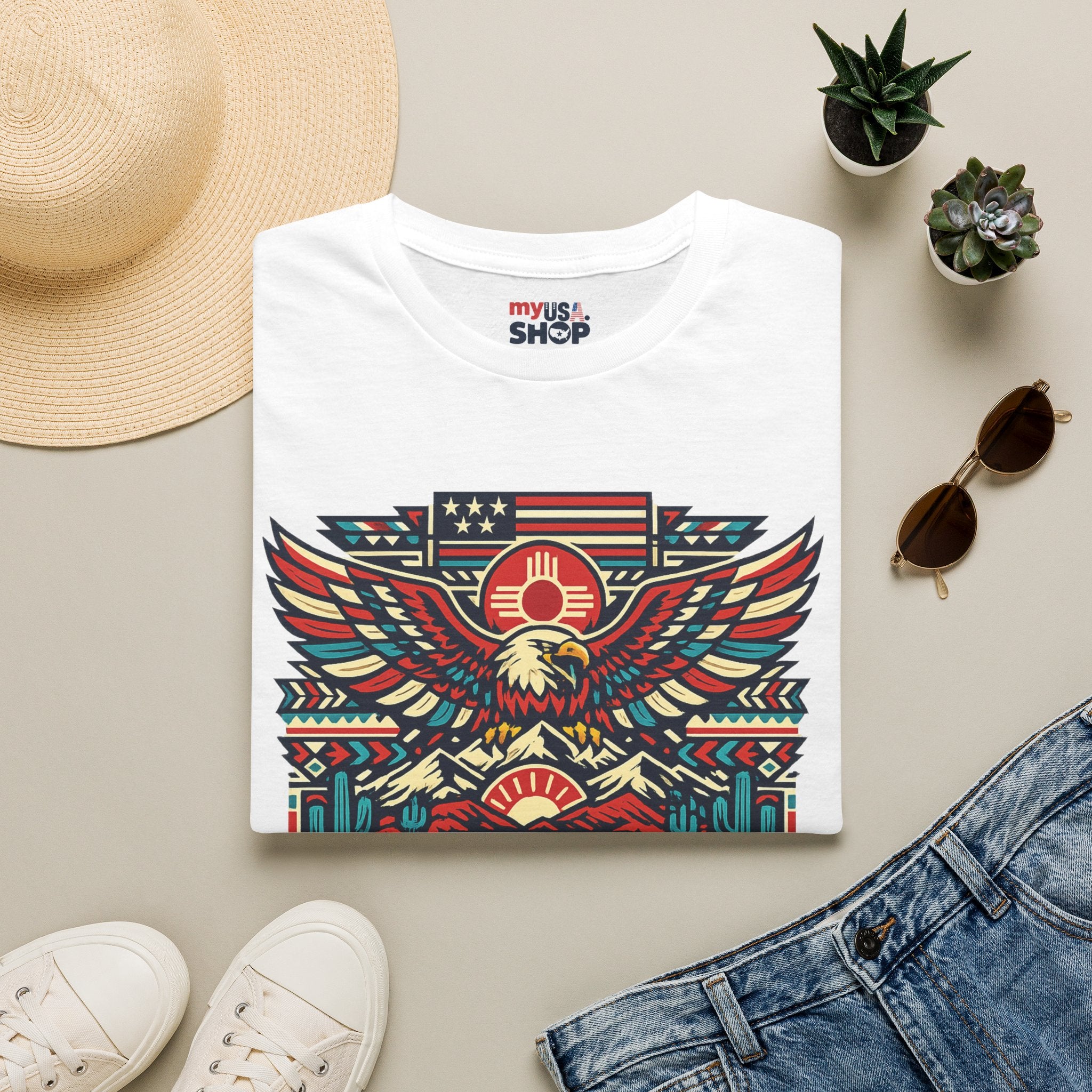 America 250 x New Mexico 250th Anniversary Eagle — State Pride Patriotic