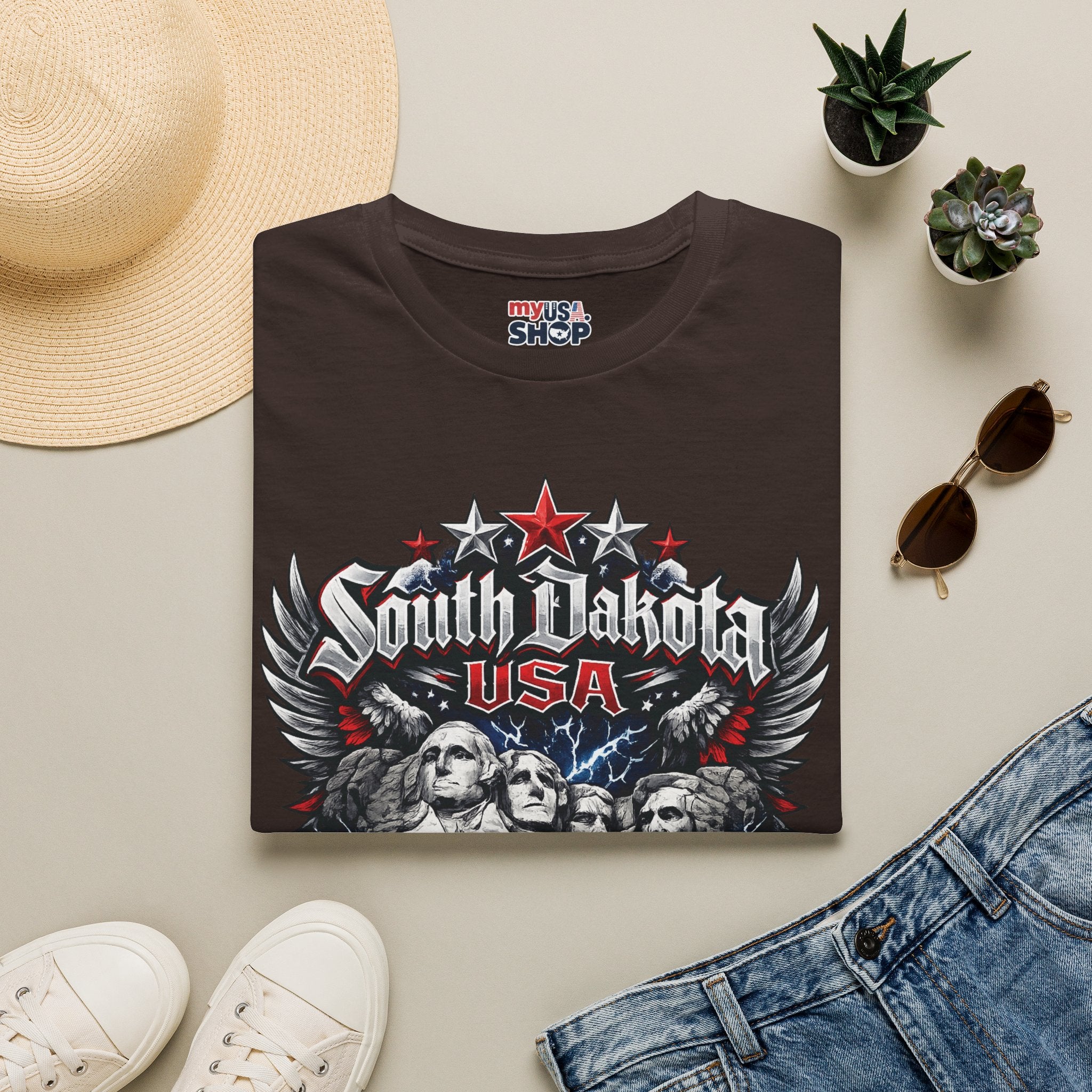 America 250 South Dakota Shirt — Freedom Anniversary Patriotic Graphic Tee