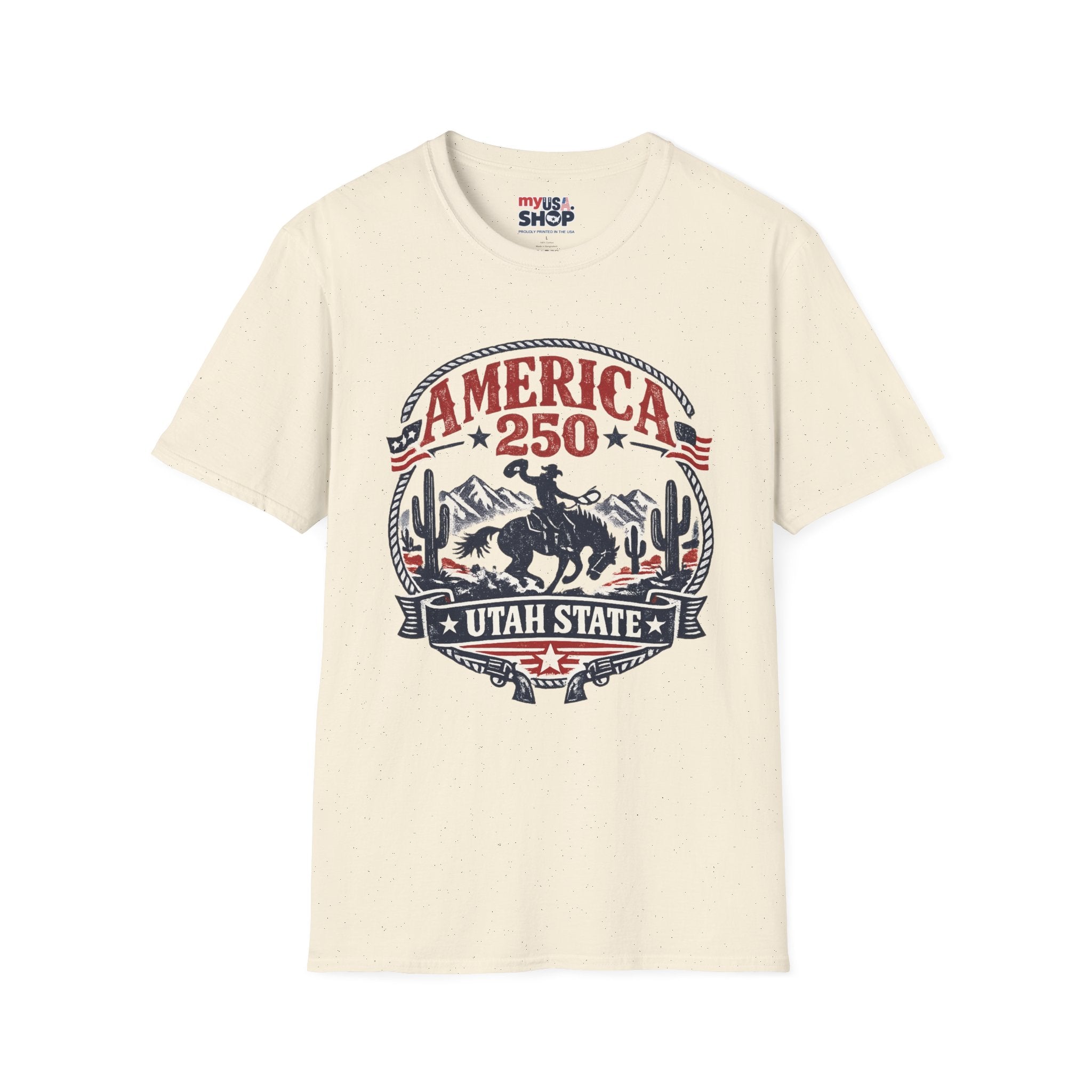 America 250 Utah State Shirt — Retro Rodeo Freedom Graphic Tee