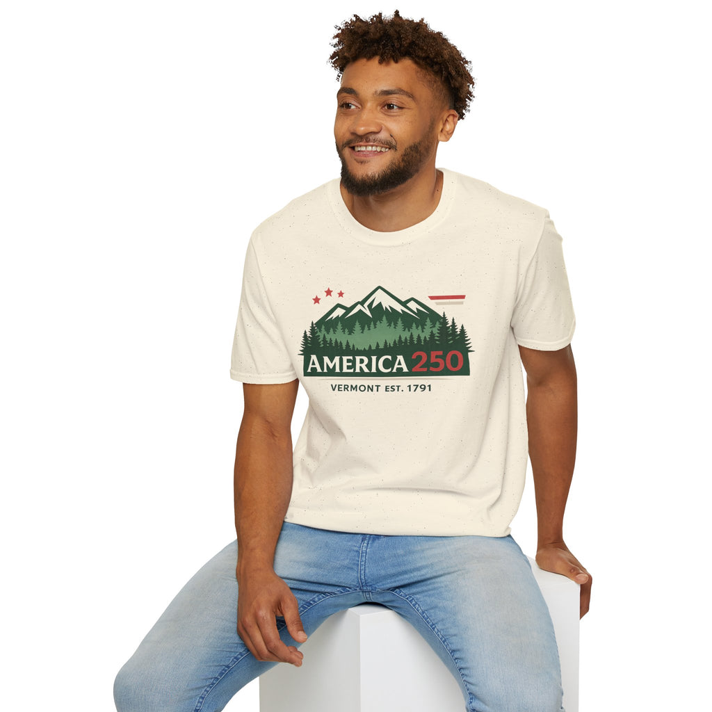 America 250 Mountain T-Shirt — Vermont 1791 Celebration Tee