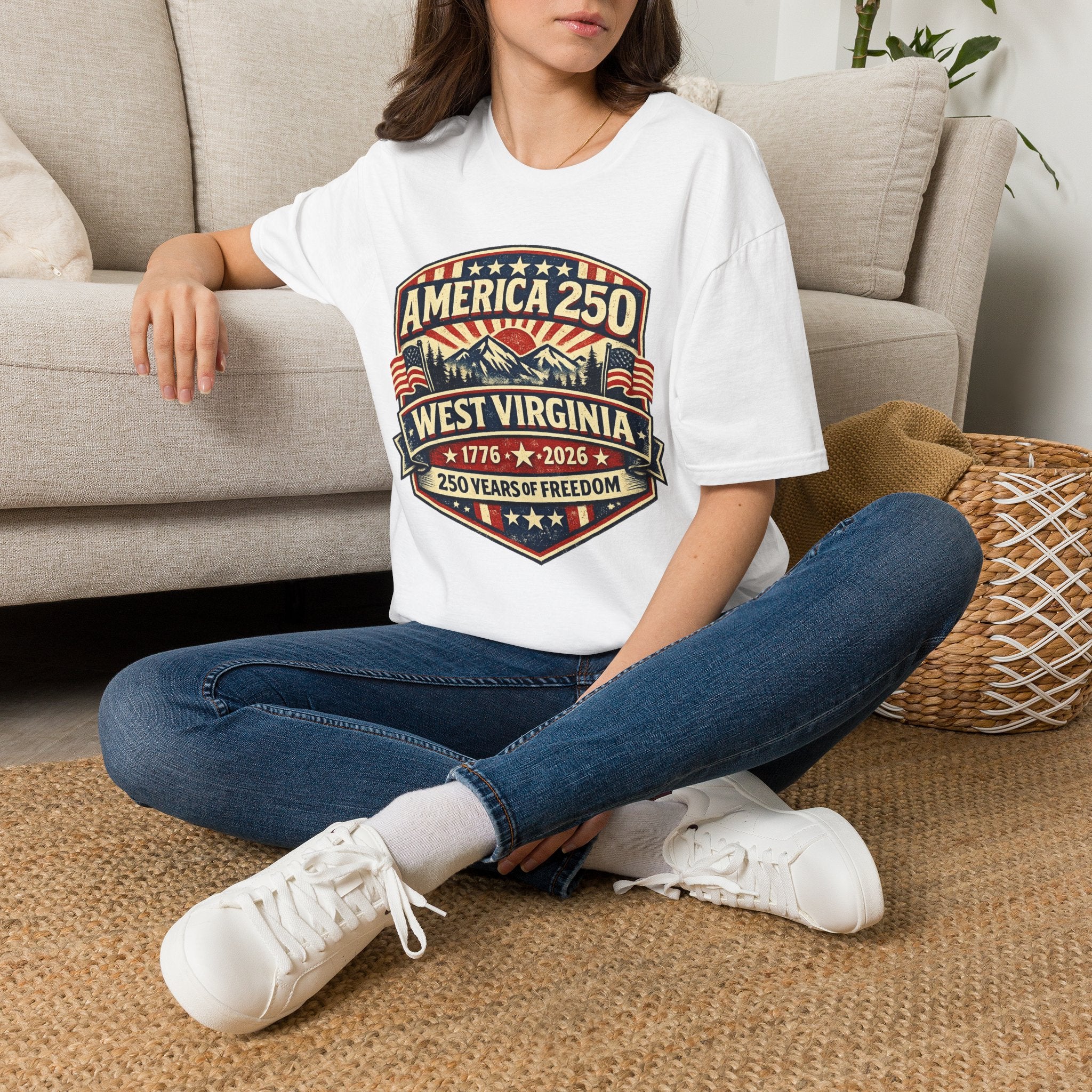 America 250 West Virginia T-Shirt — 250 Years of Freedom 1776–2026 Celebration Tee