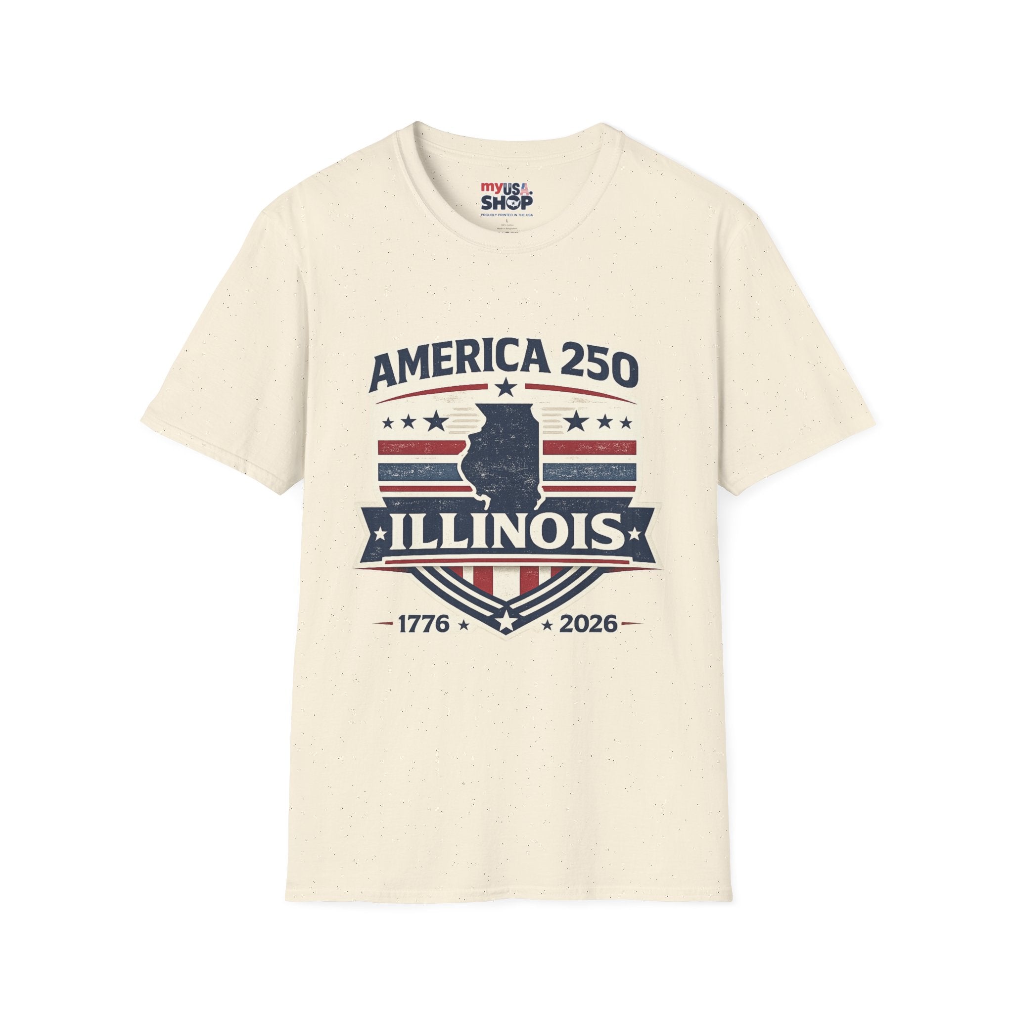 America 250 Illinois T-Shirt — 1776–2026 Bicentennial USA State Pride Tee