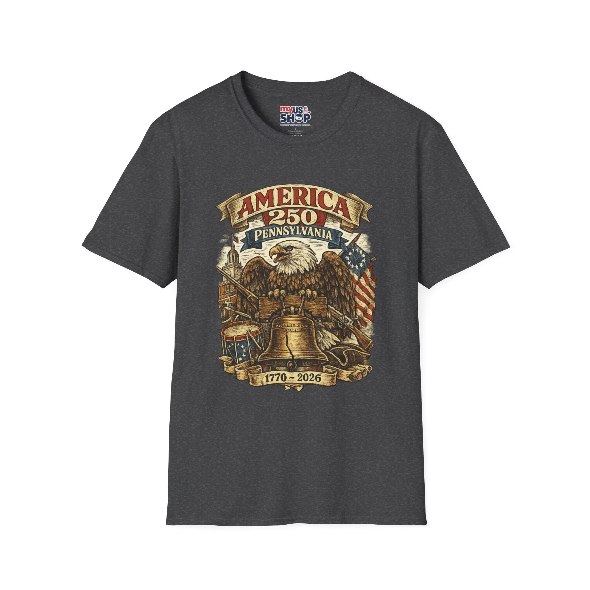 Pennsylvania America 250 Shirt — Colonial Eagle Heritage Graphic Tee