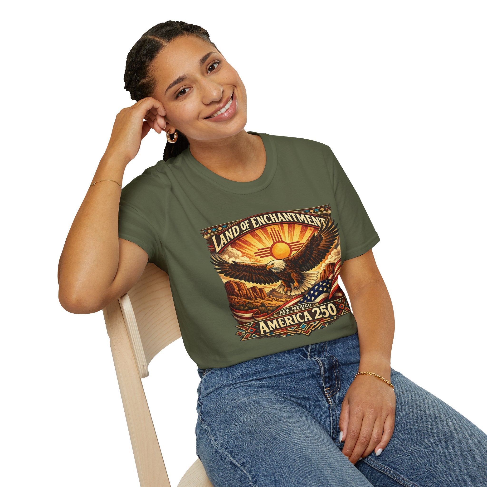 America 250 Land of Enchantment Eagle — New Mexico Patriotic Graphic Tee