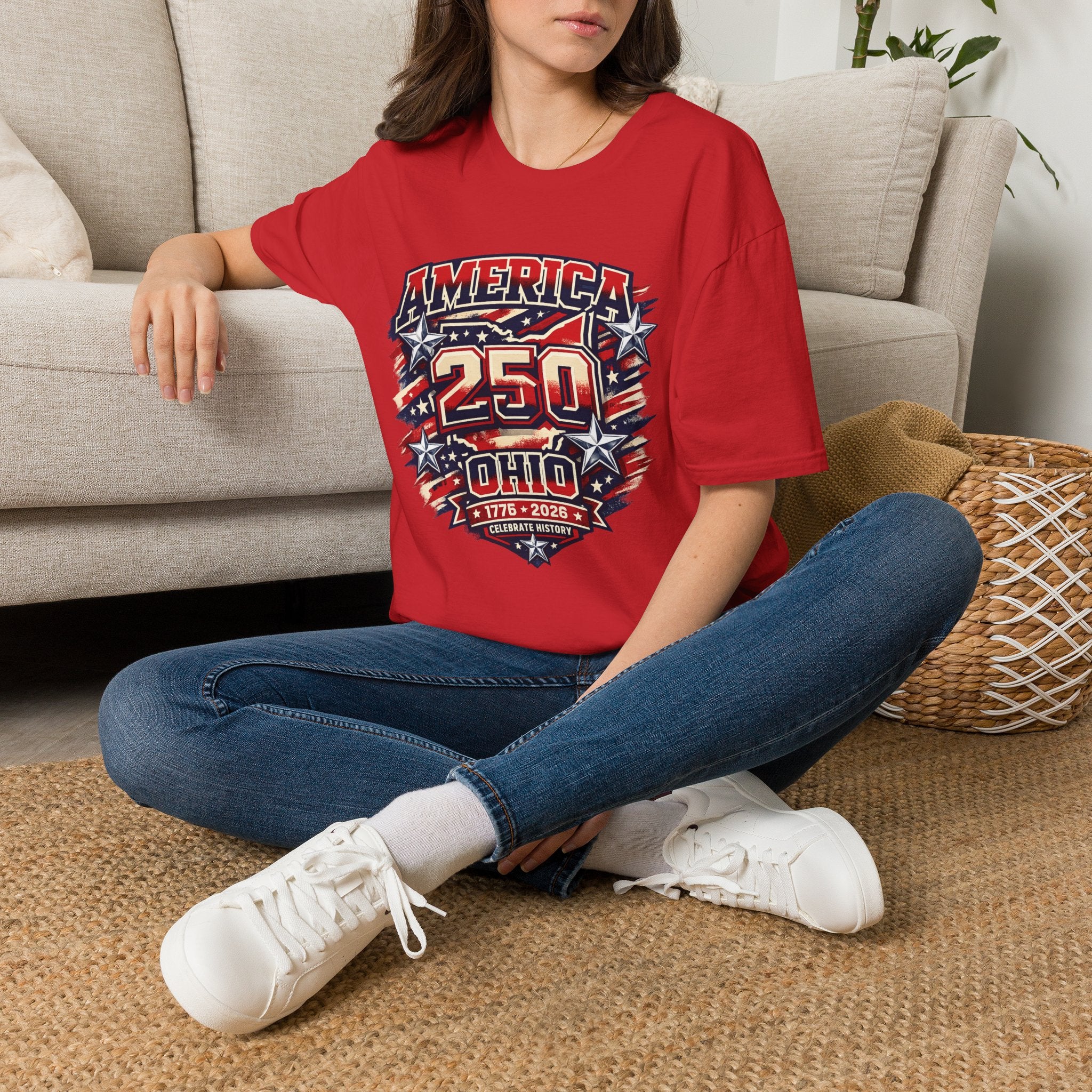 America 250 – Ohio Celebrating History Patriotic Vintage Tee Design
