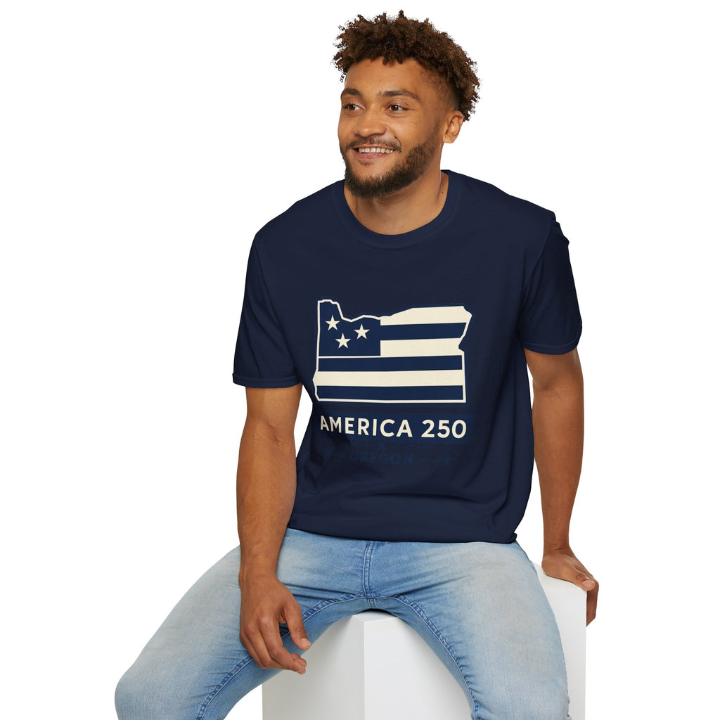 America 250 Oregon Shirt — Minimal Oregon State Flag Graphic Tee