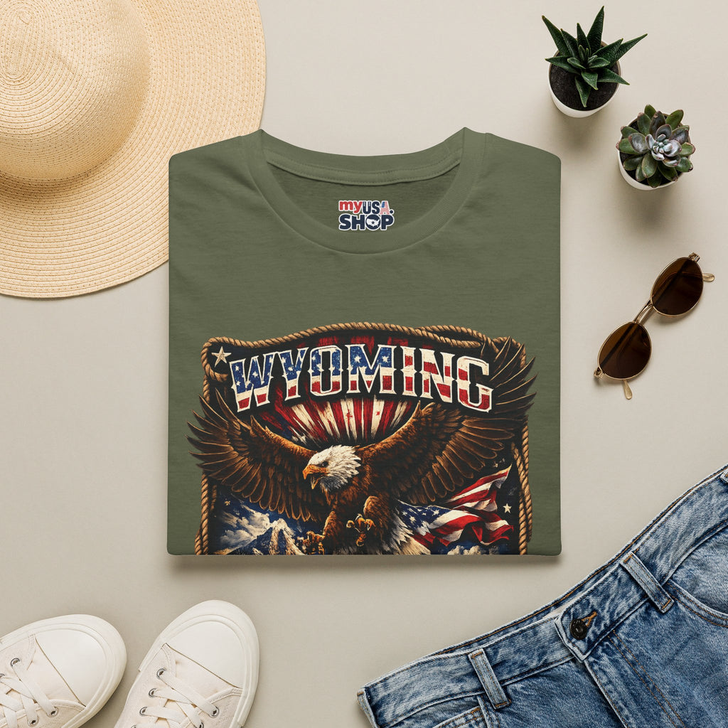 Wyoming Eagle T-Shirt — Patriotic America 250th Anniversary Graphic Tee