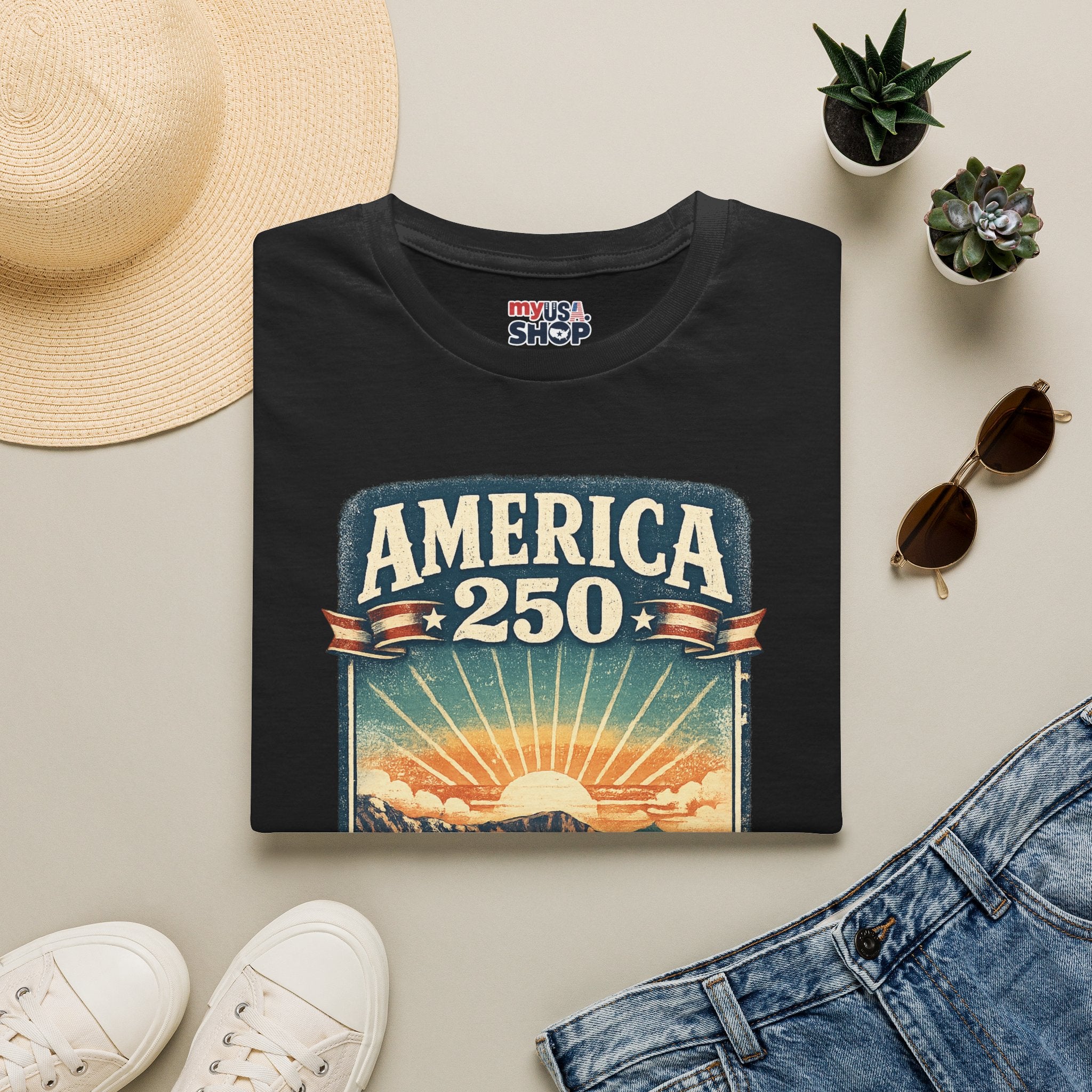 Oregon America 250 Shirt — Crater Lake Sunset Vintage Tee