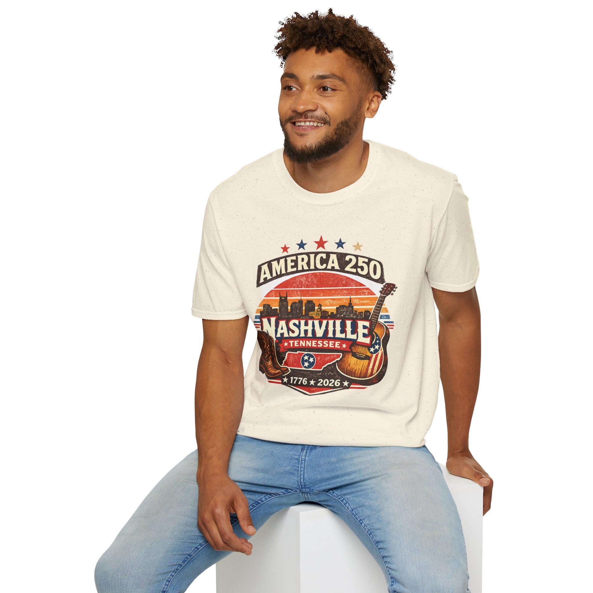 America 250 Nashville Tennessee T-Shirt — Patriotic Music City Graphic Tee