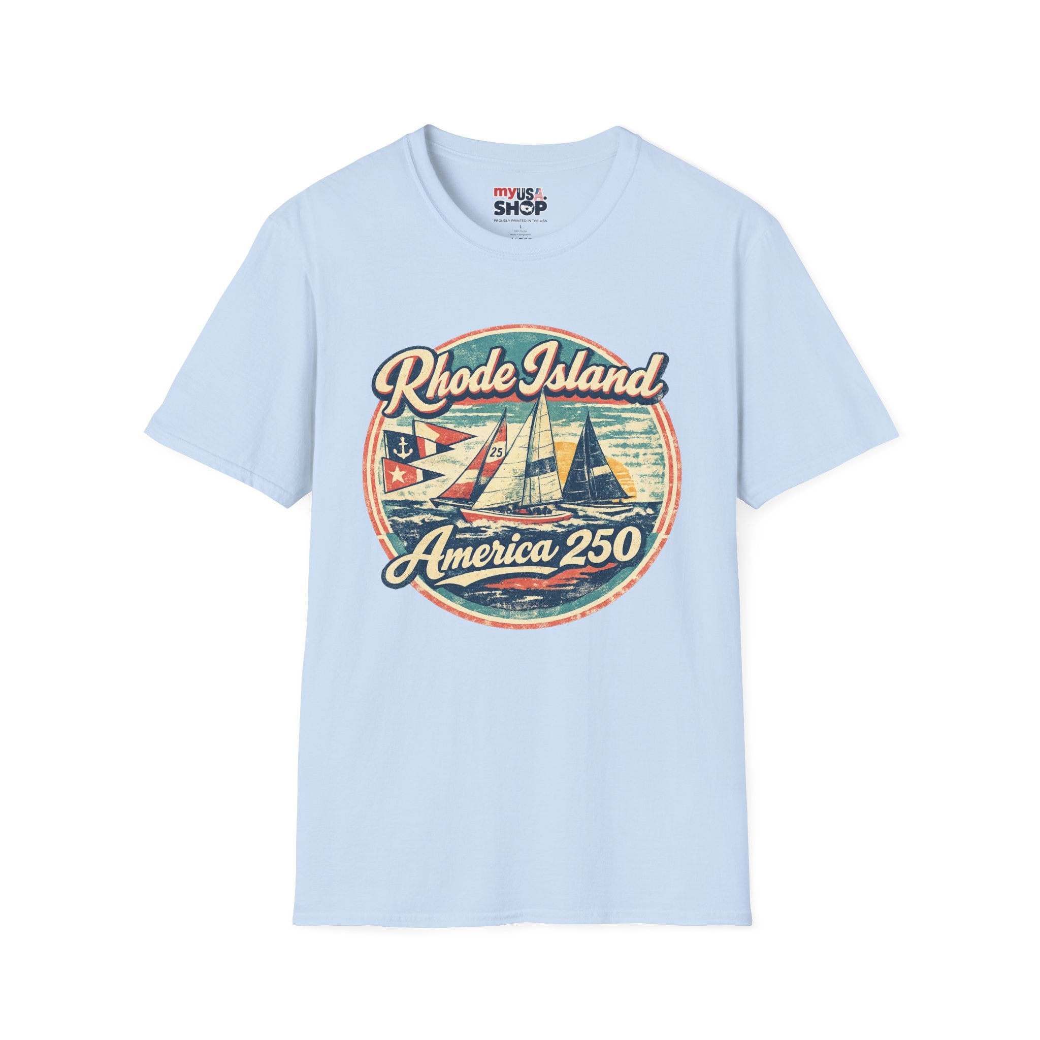 Rhode Island America 250 Shirt — Vintage Sailing Regatta Graphic Tee