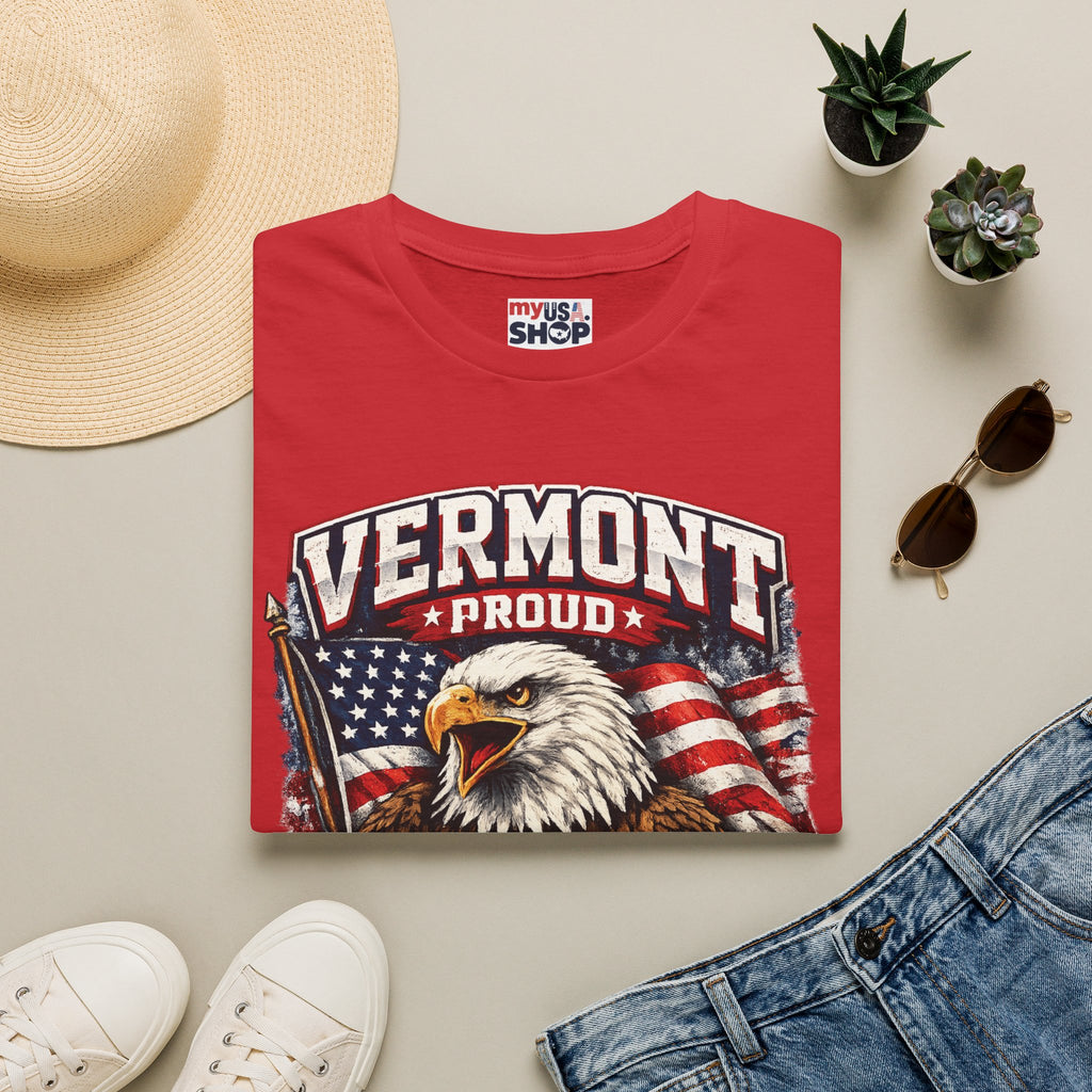 America 250 x Vermont Proud T-Shirt — Eagle Flag Design