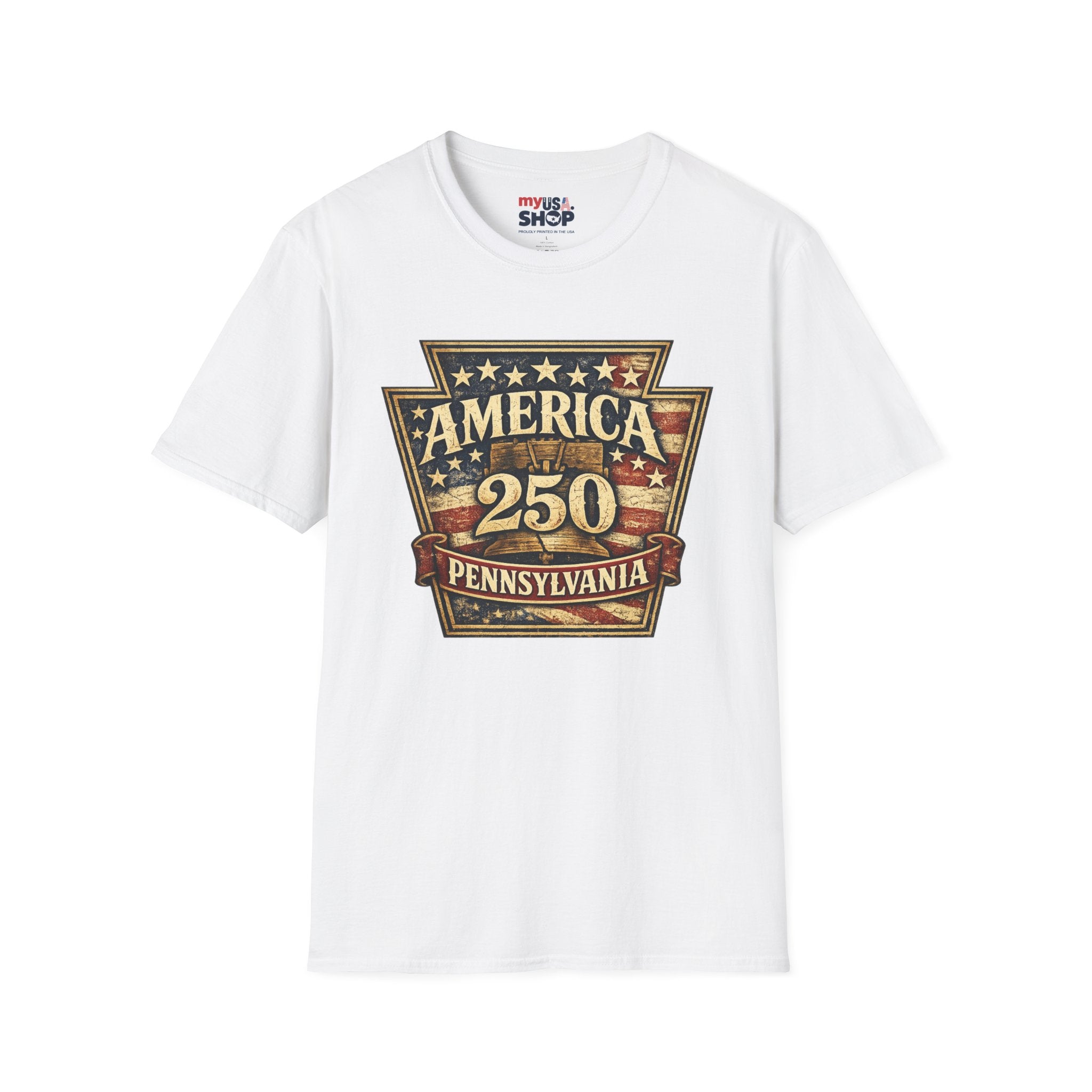 Pennsylvania America 250 Shirt — Keystone State Vintage Badge Graphic Tee