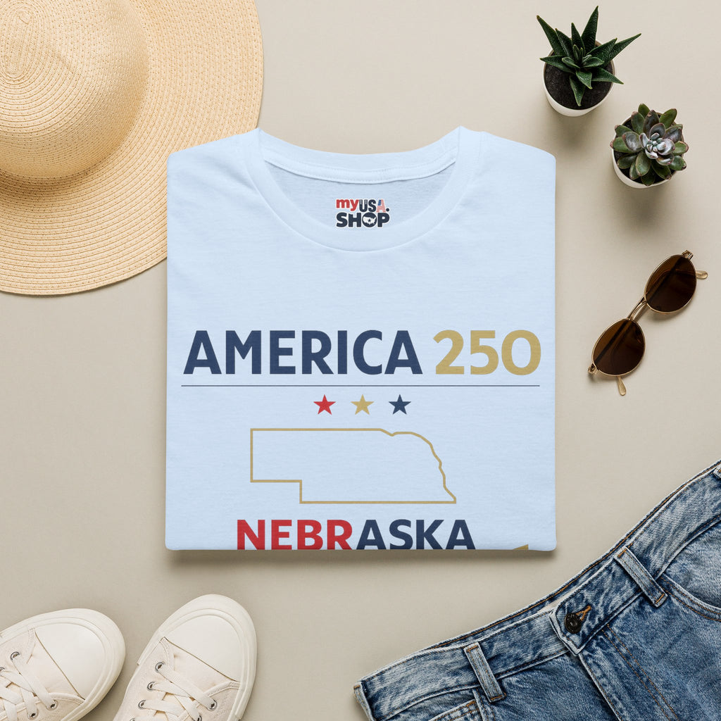 America 250 Nebraska T-Shirt — Patriotic State Pride Tee