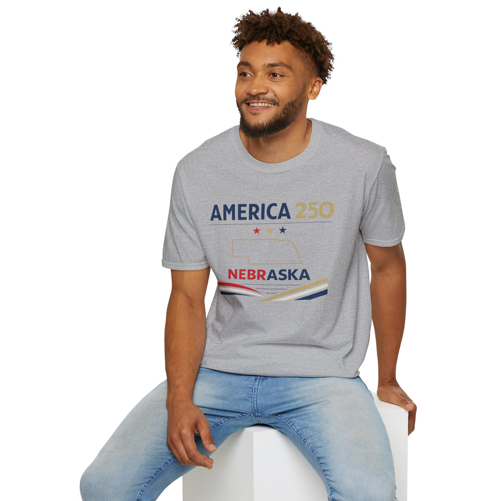 America 250 Nebraska T-Shirt — Patriotic State Pride Tee