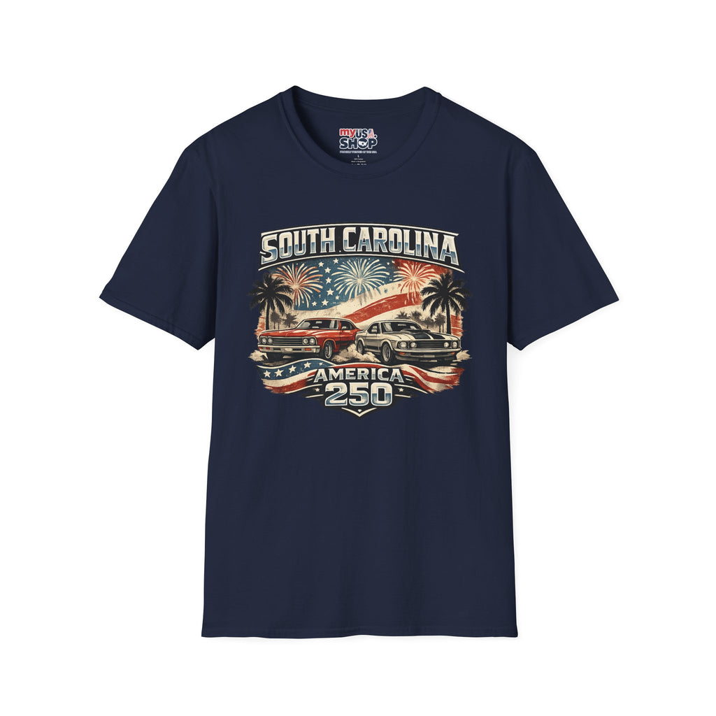 America 250 South Carolina Retro Fireworks T-Shirt