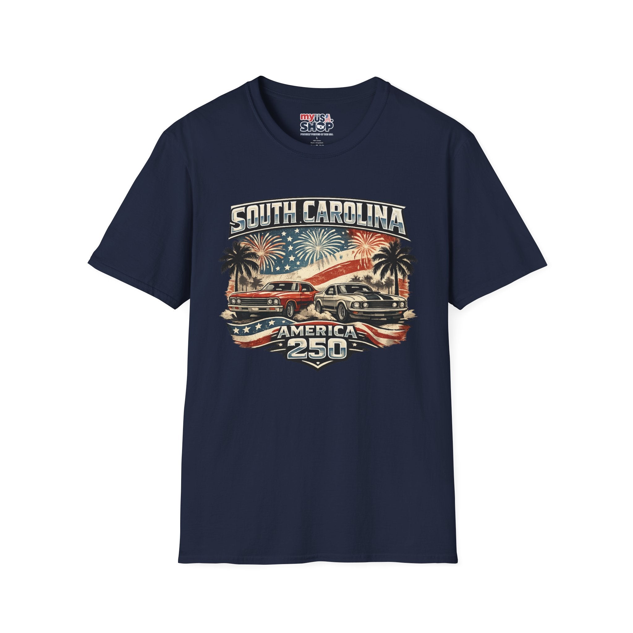 America 250 South Carolina Retro Fireworks T-Shirt