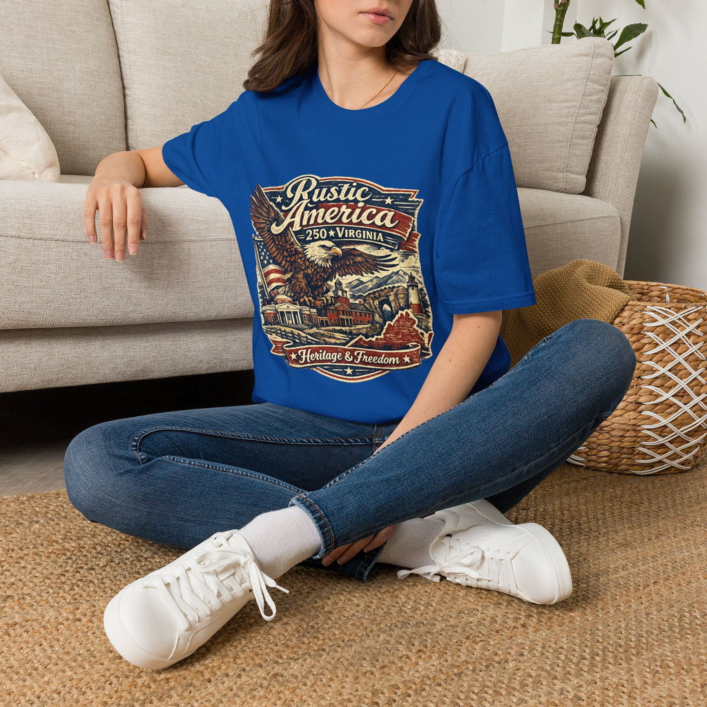 America 250 Virginia Eagle T‑Shirt — Heritage & Freedom Vintage Design