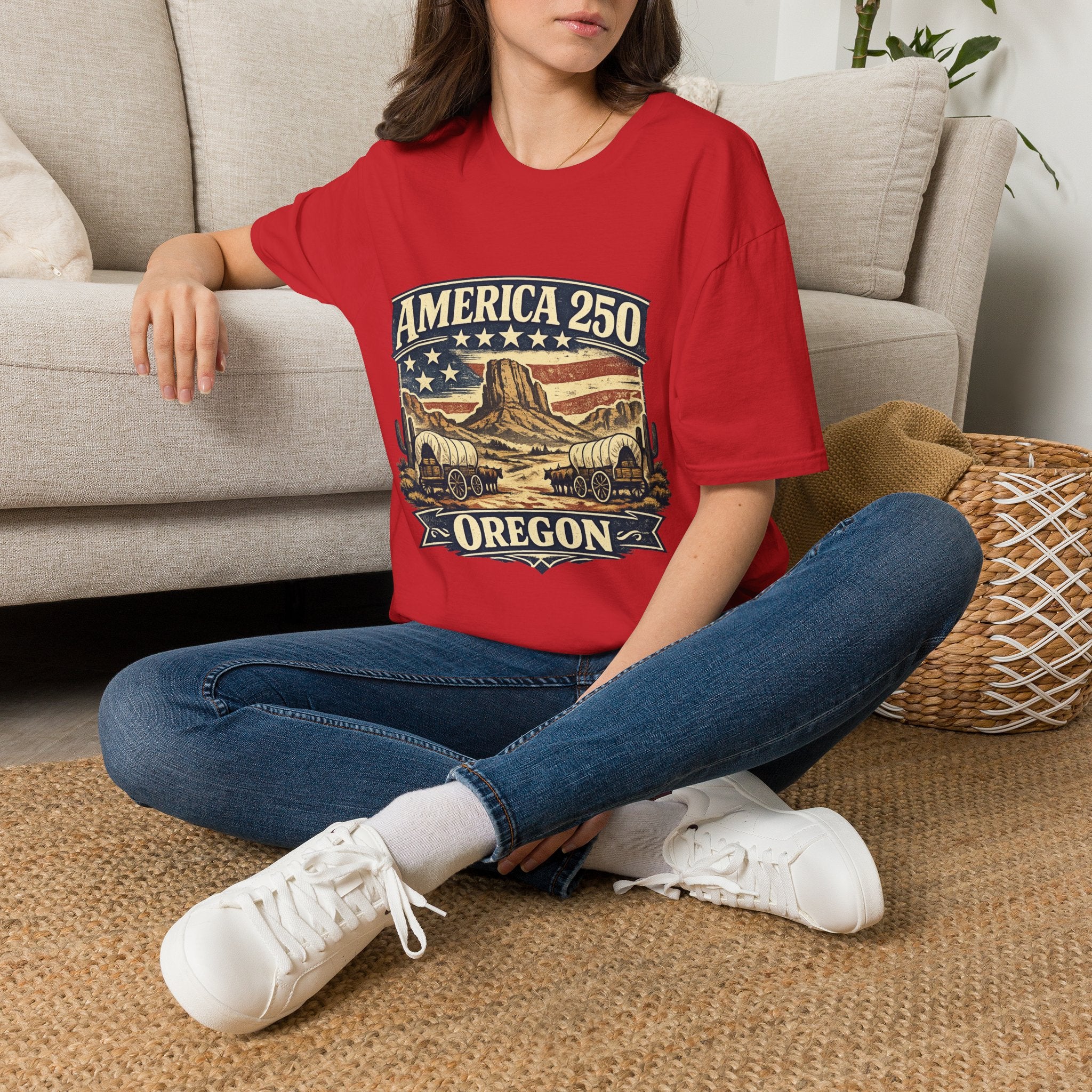 America 250 Shirt — Oregon Western Pioneer Trail Graphic Tee