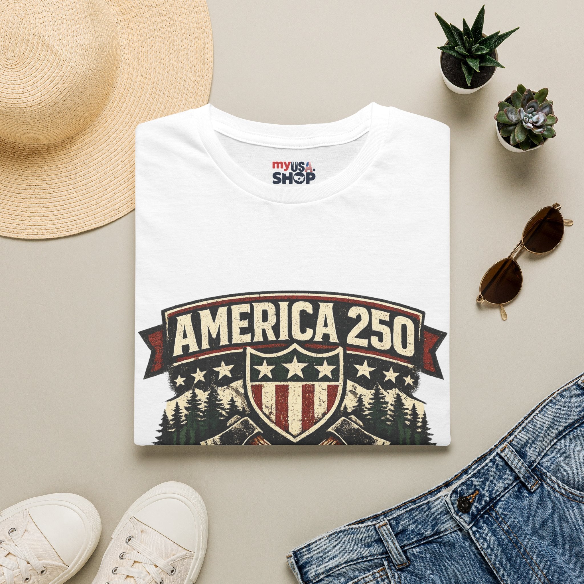 America 250 Shirt —Oregon  Rustic Timber Heritage Graphic Tee