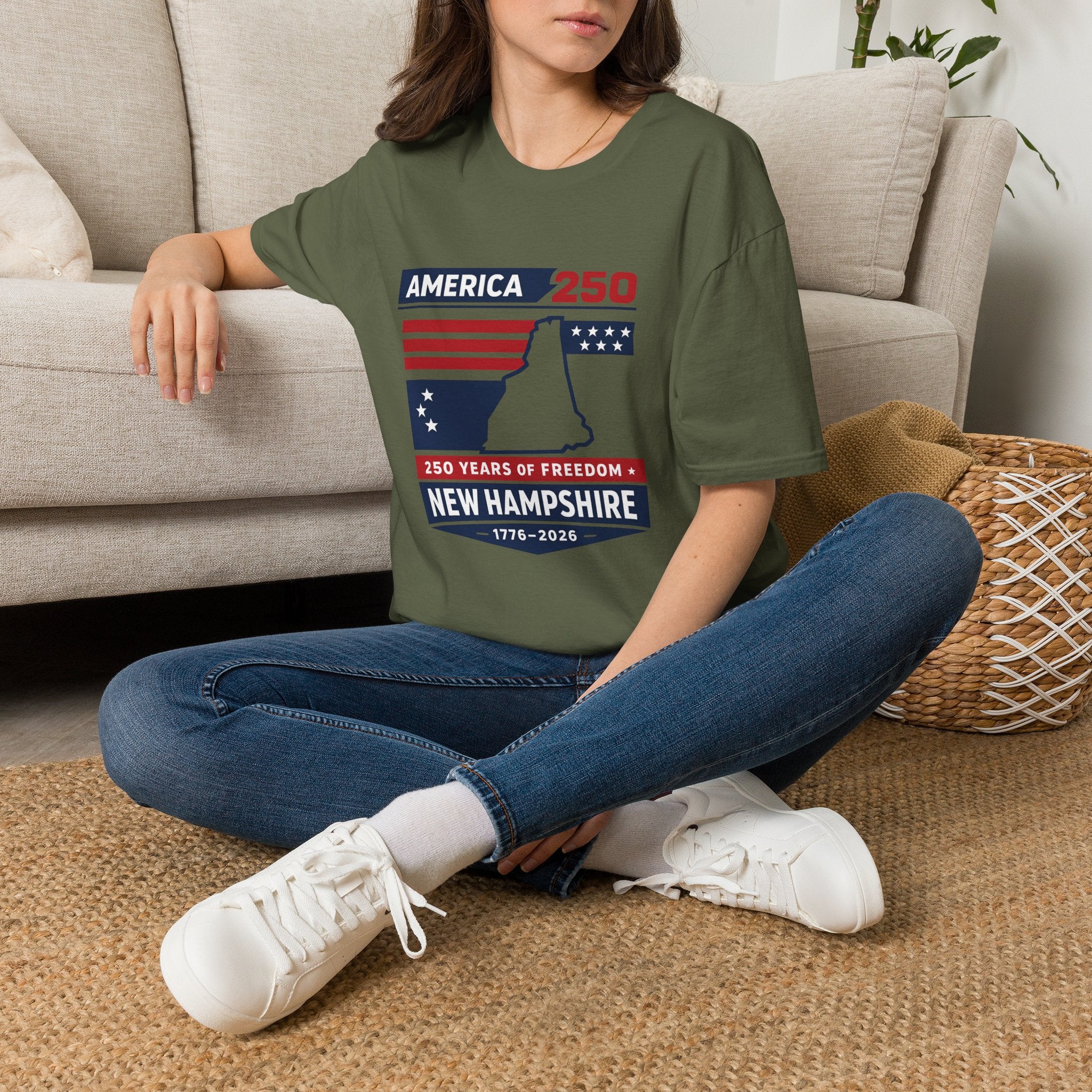 America 250 x New Hampshire Map