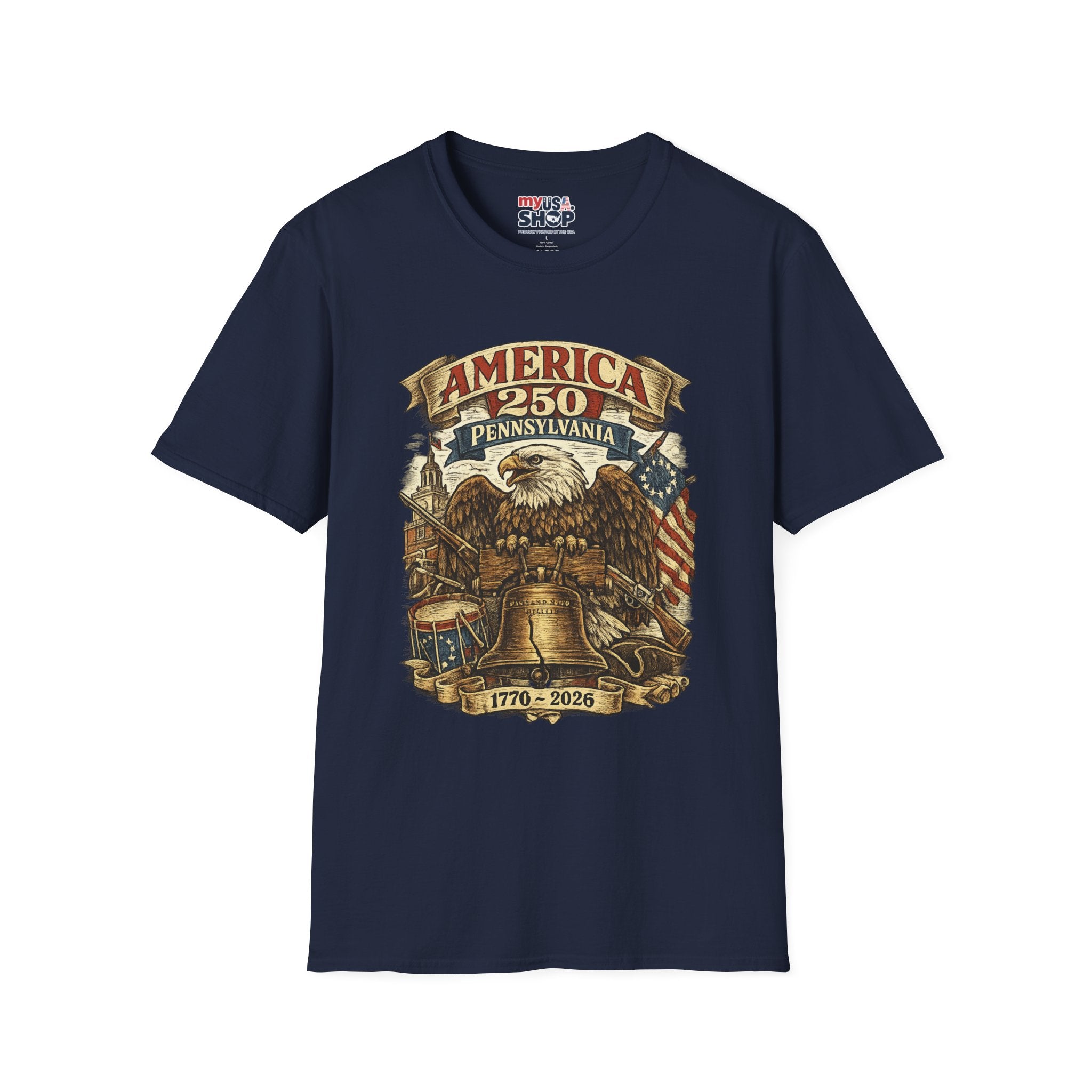 Pennsylvania America 250 Shirt — Colonial Eagle Heritage Graphic Tee