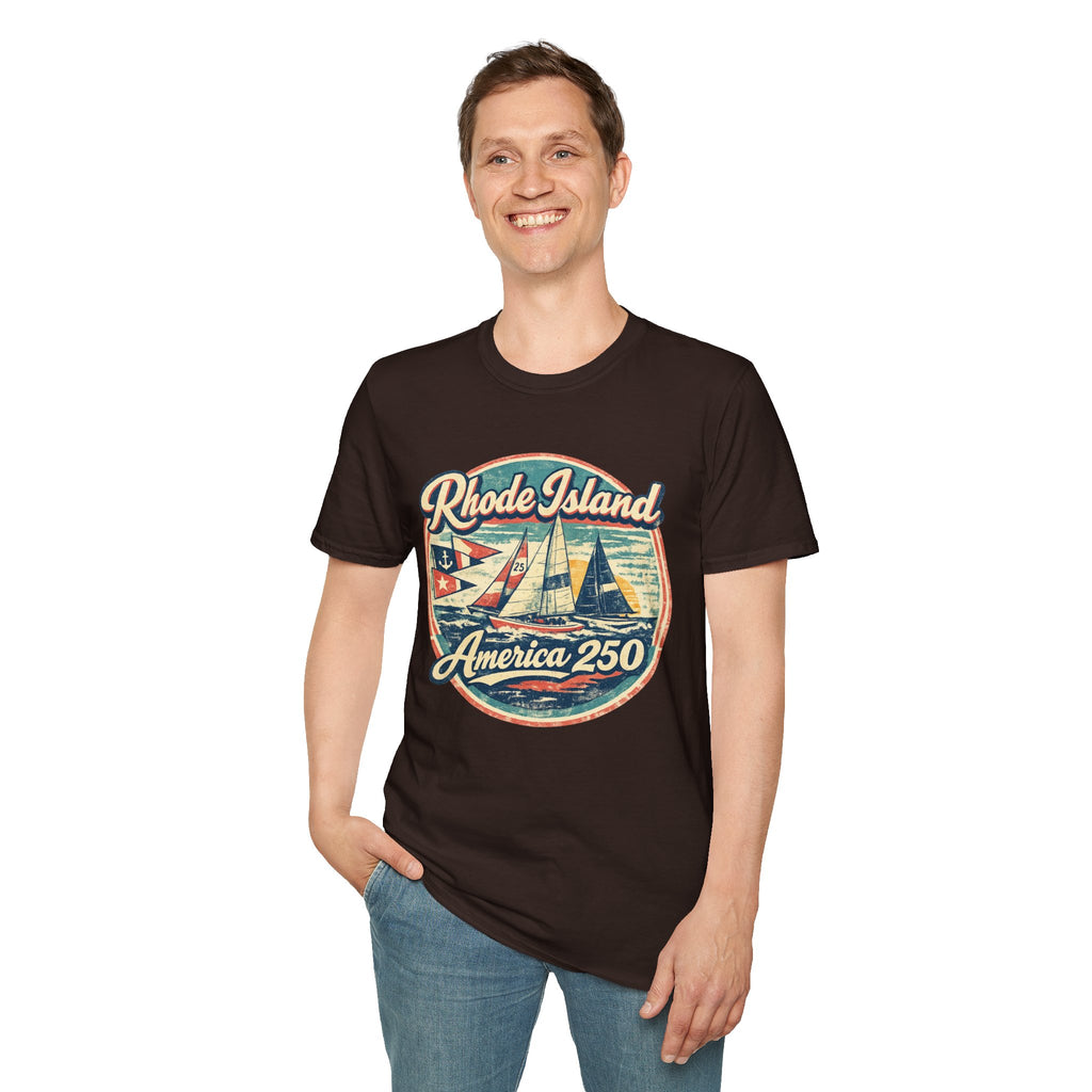 Rhode Island America 250 Shirt — Vintage Sailing Regatta Graphic Tee