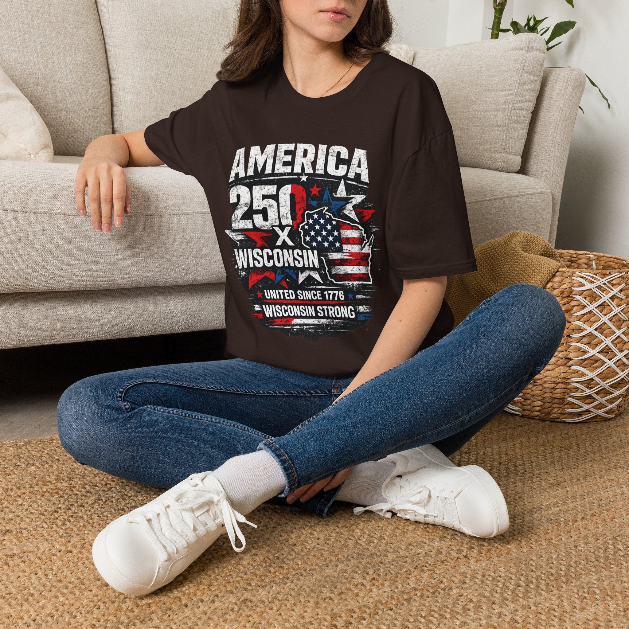 America 250 Wisconsin T-Shirt — USA 1776 Celebration Tee