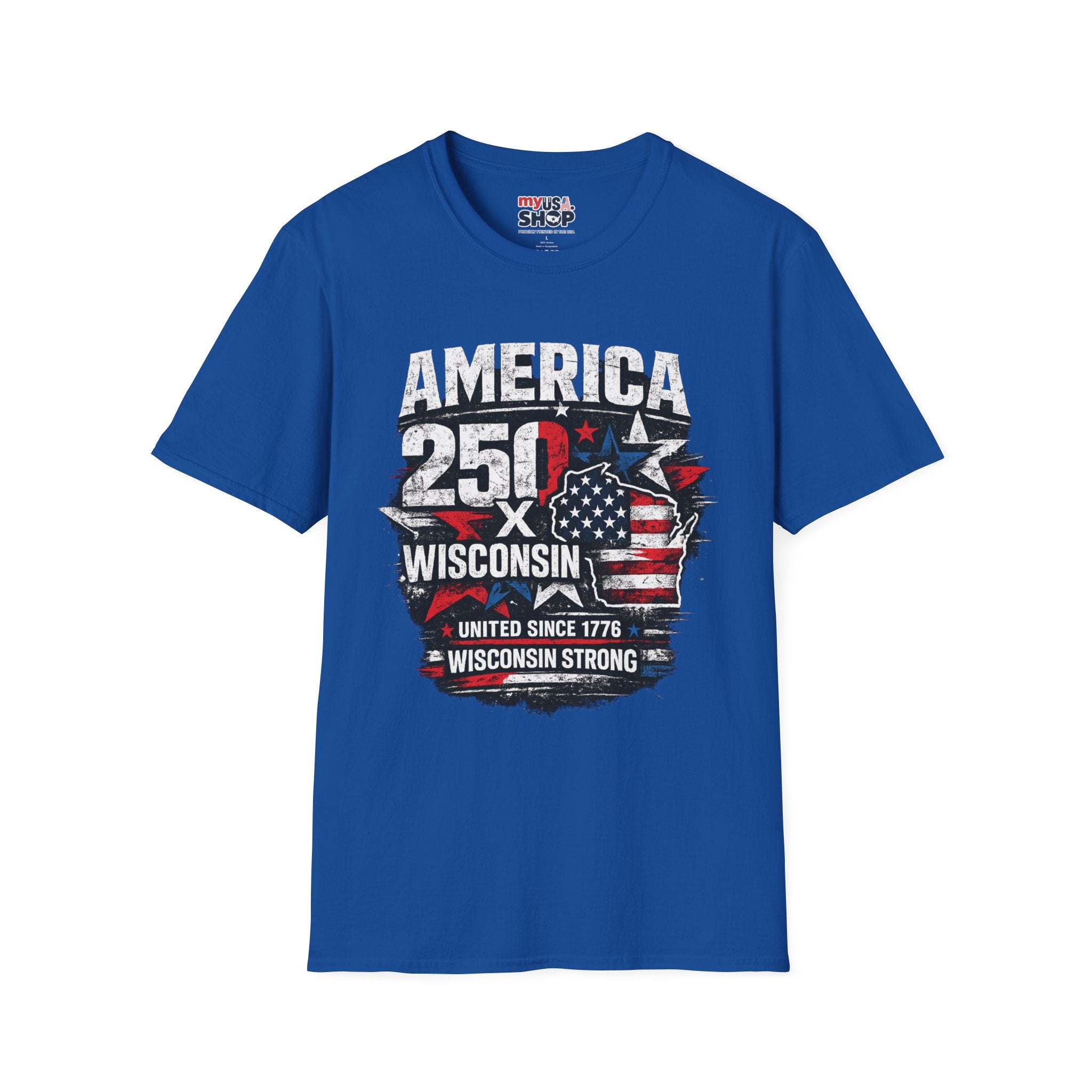America 250 Wisconsin T-Shirt — USA 1776 Celebration Tee
