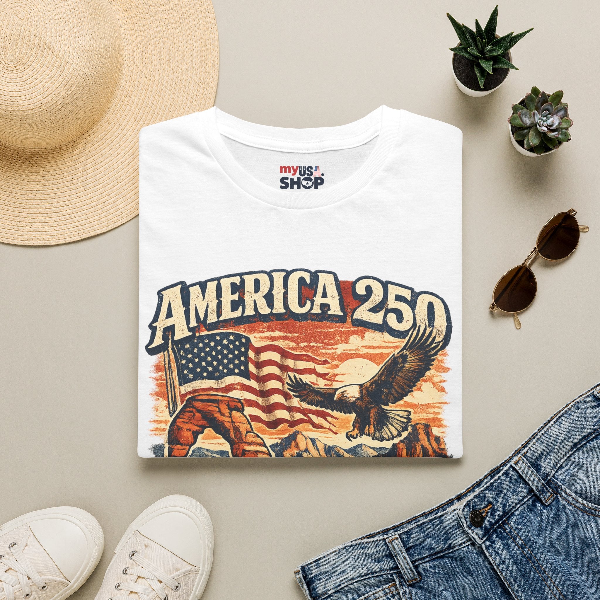 America 250 Utah T‑Shirt — Vintage Patriotic Eagle & Flag Tee