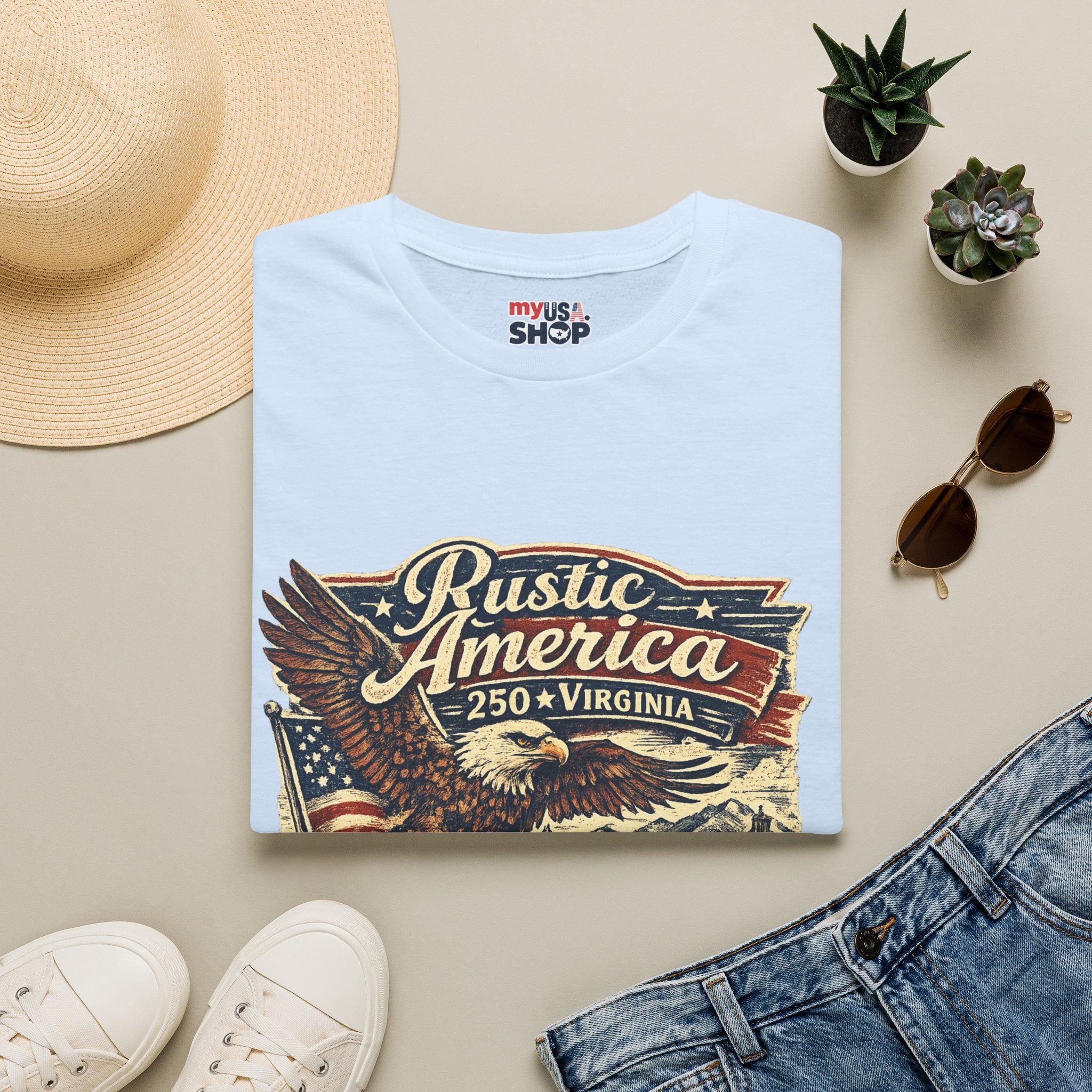 America 250 Virginia Eagle T‑Shirt — Heritage & Freedom Vintage Design