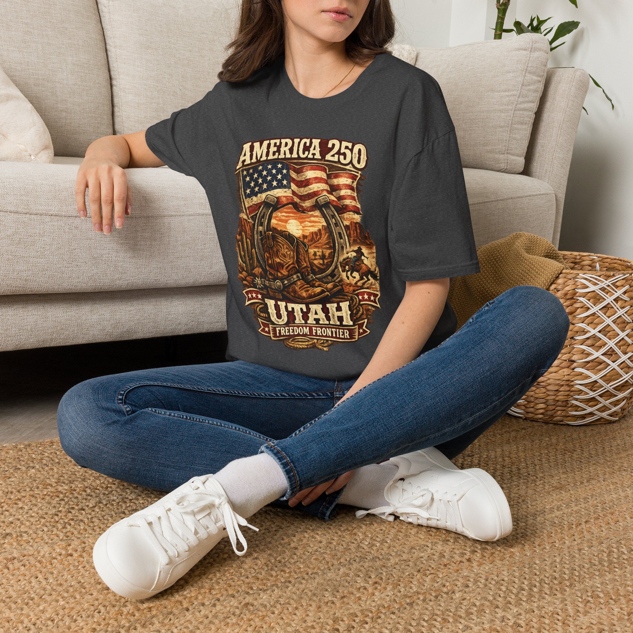 America 250 Utah T-Shirt — Freedom Frontier Western Graphic Tee