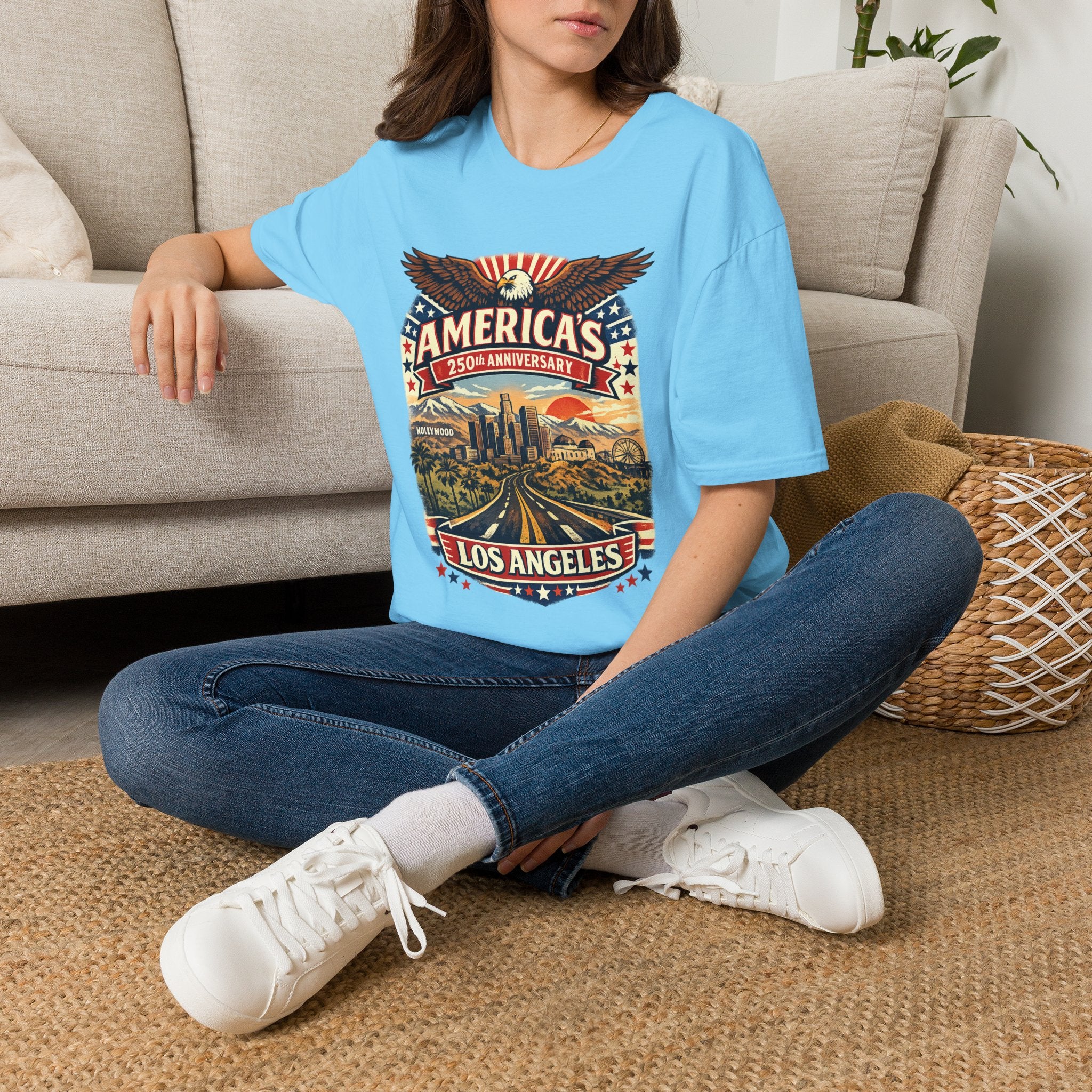 America 250 Patriotic Route to Los Angeles California Tee