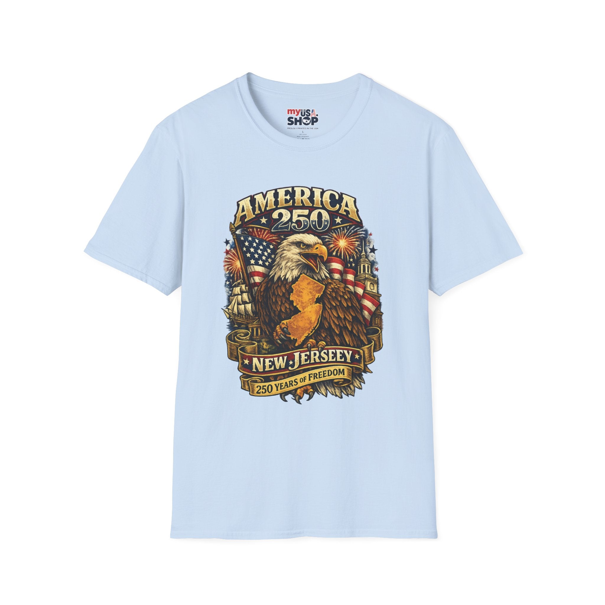 America 250 Eagle T‑Shirt — New Jersey Patriotic Tee