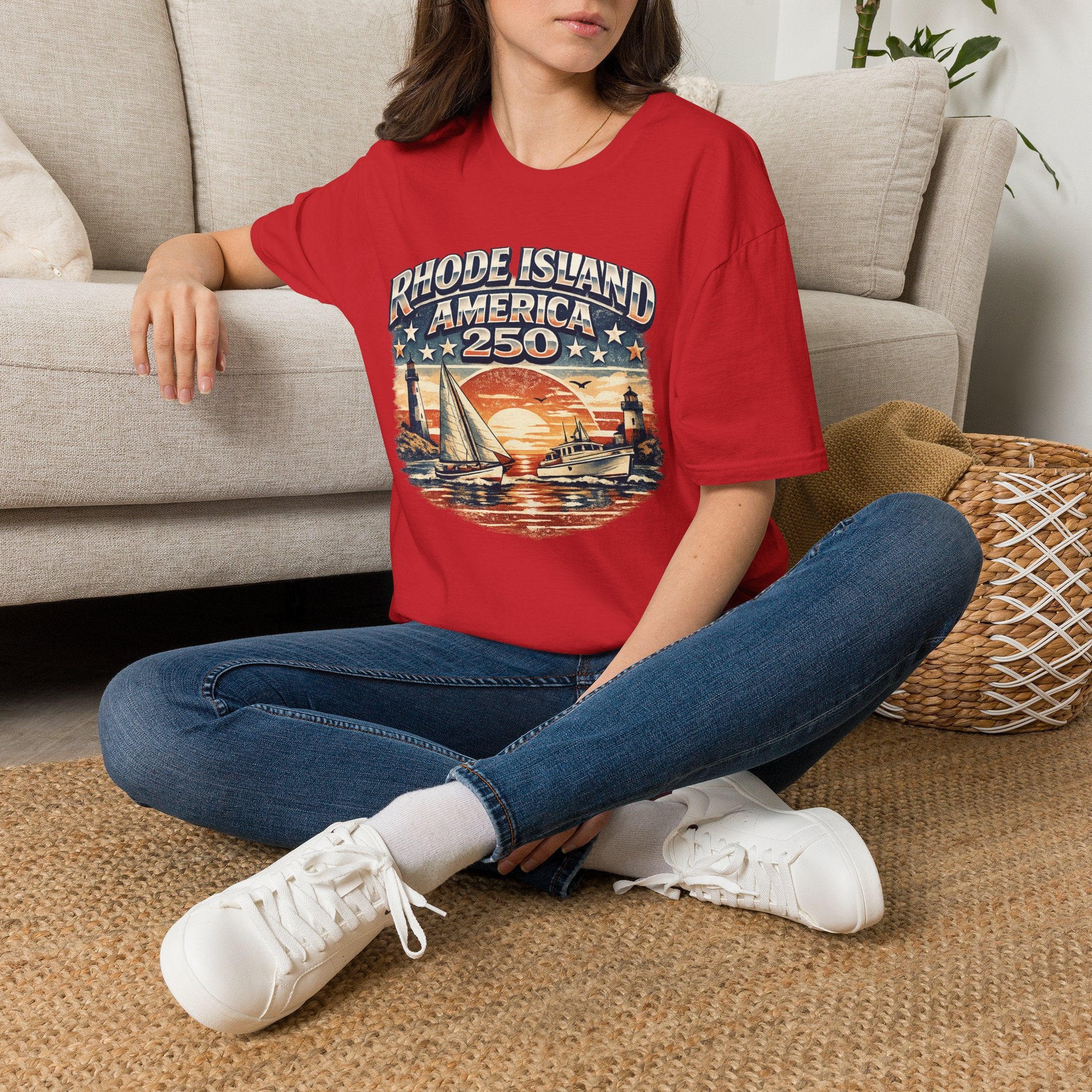 Rhode Island America 250 Shirt — Nautical Sunset Sailing Tee
