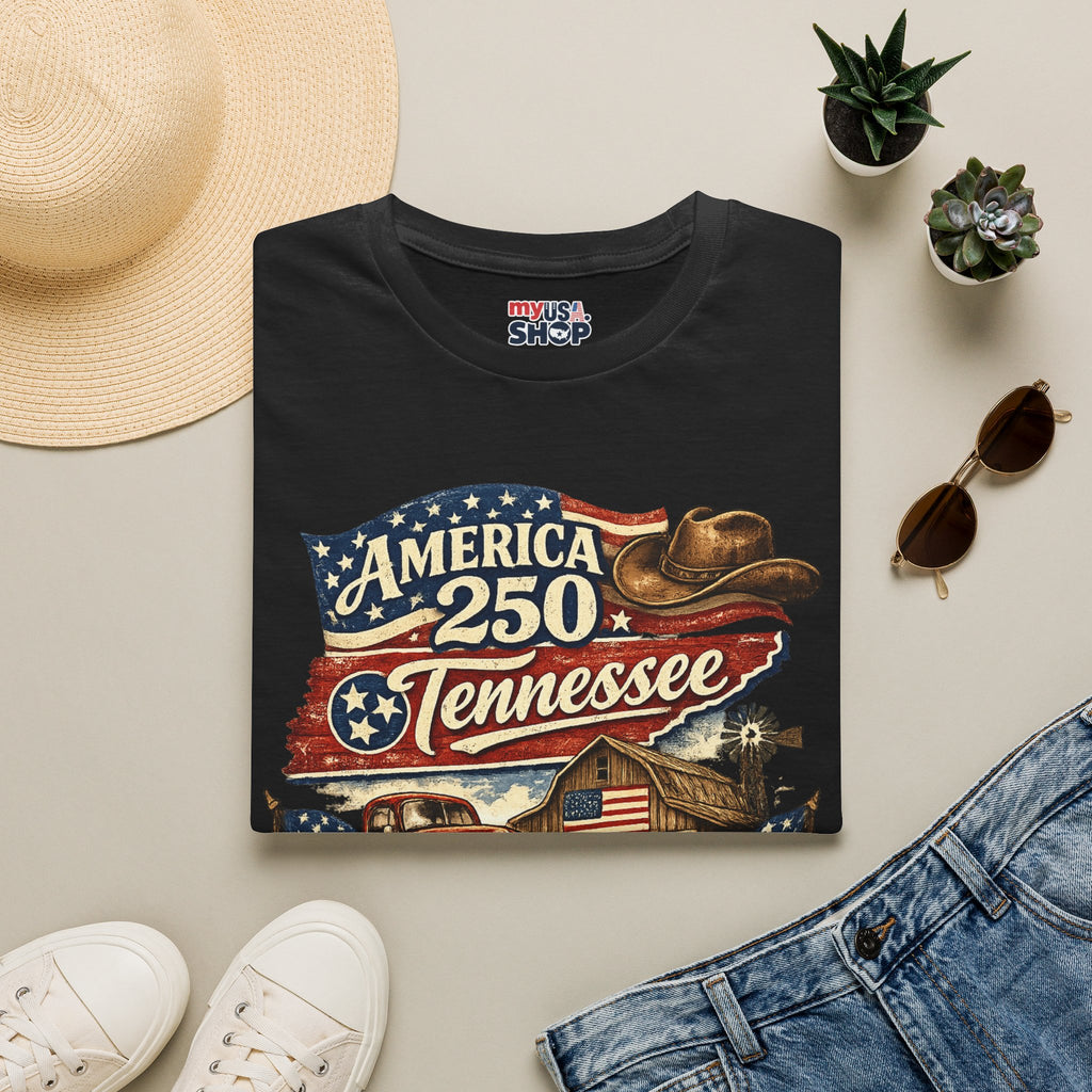 America 250 Tennessee T-Shirt — Celebrating Faith Freedom Heritage Graphic Tee